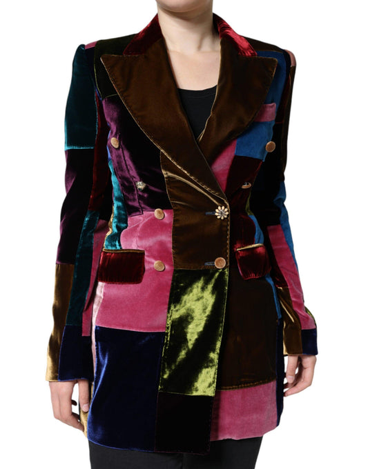 Dolce & Gabbana Multicolor Double Breasted Blazer Jacket - Arichezz.store