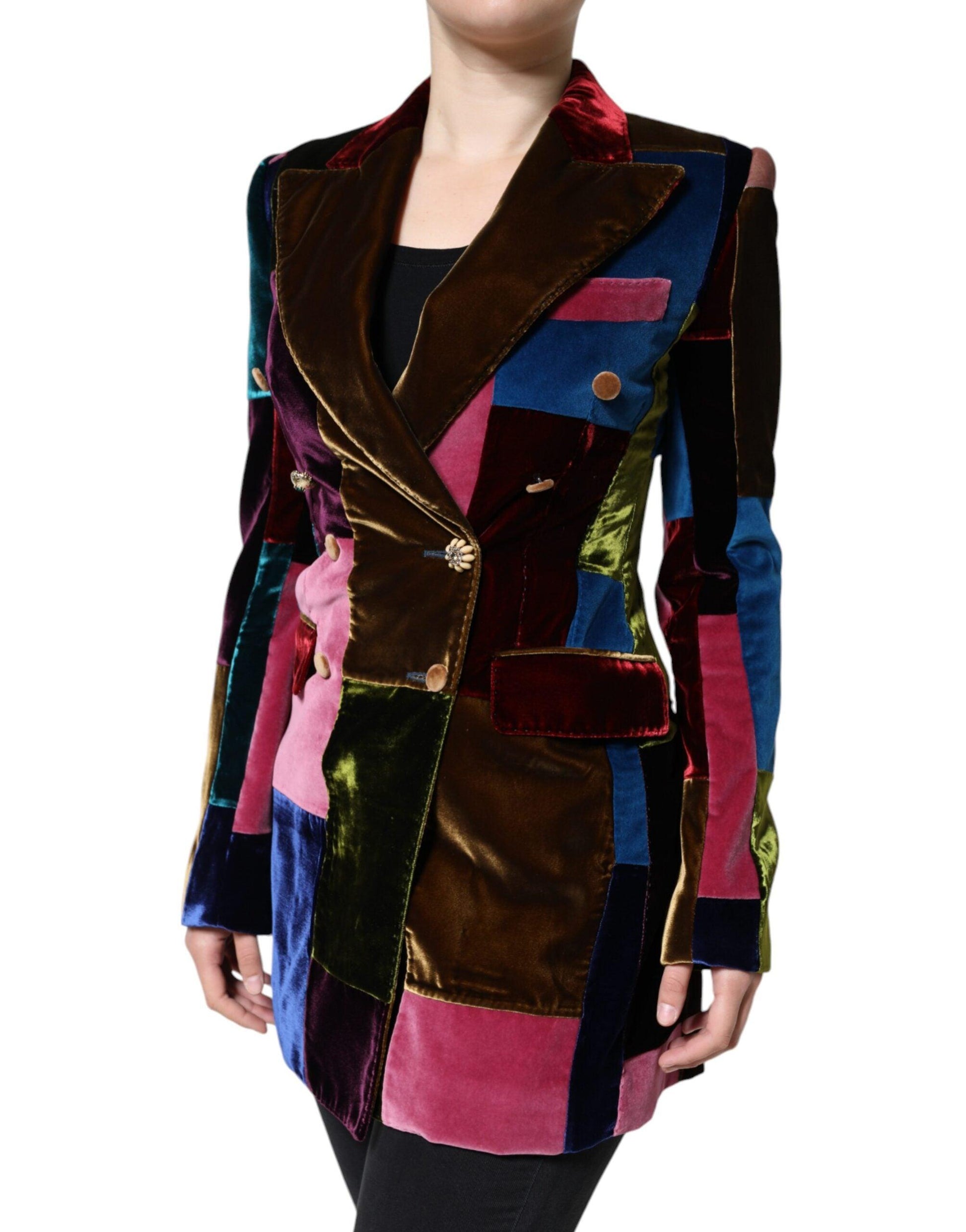 Dolce & Gabbana Multicolor Double Breasted Blazer Jacket - Arichezz.store