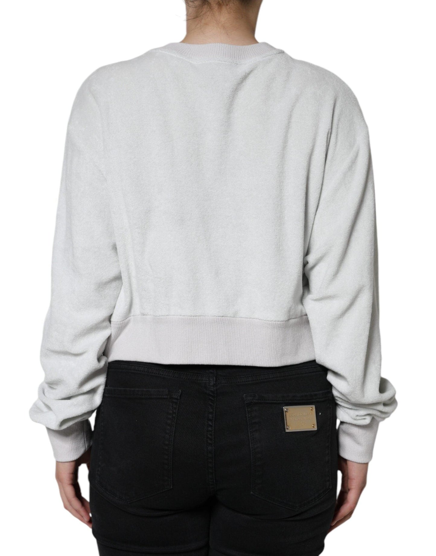 Dolce & Gabbana White Nylon Stretch Crew Neck Pullover Sweater - Arichezz.store