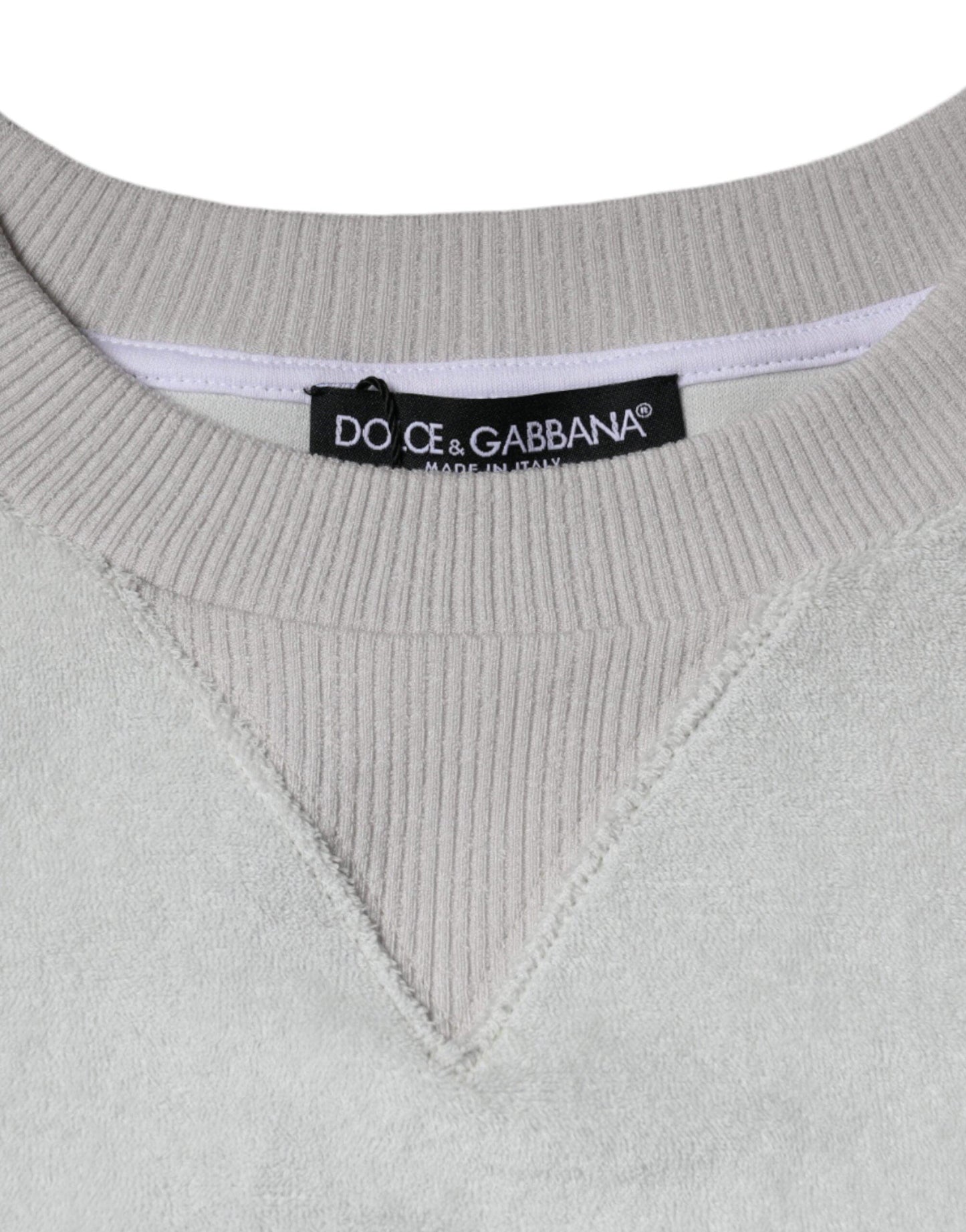 Dolce & Gabbana White Nylon Stretch Crew Neck Pullover Sweater - Arichezz.store