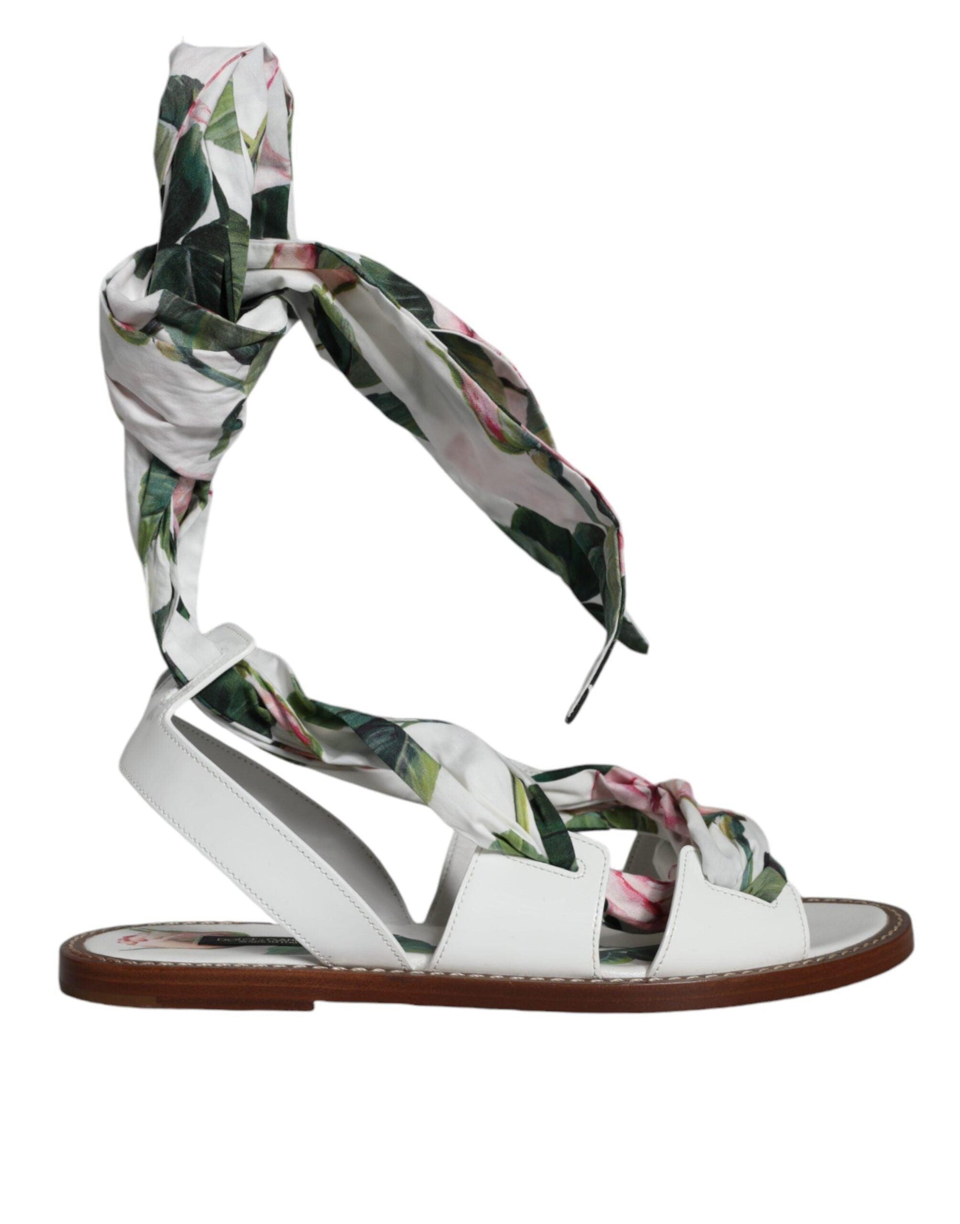 Dolce & Gabbana Multicolor Floral Print Ankle Wrap Sandals Shoes - Arichezz.store