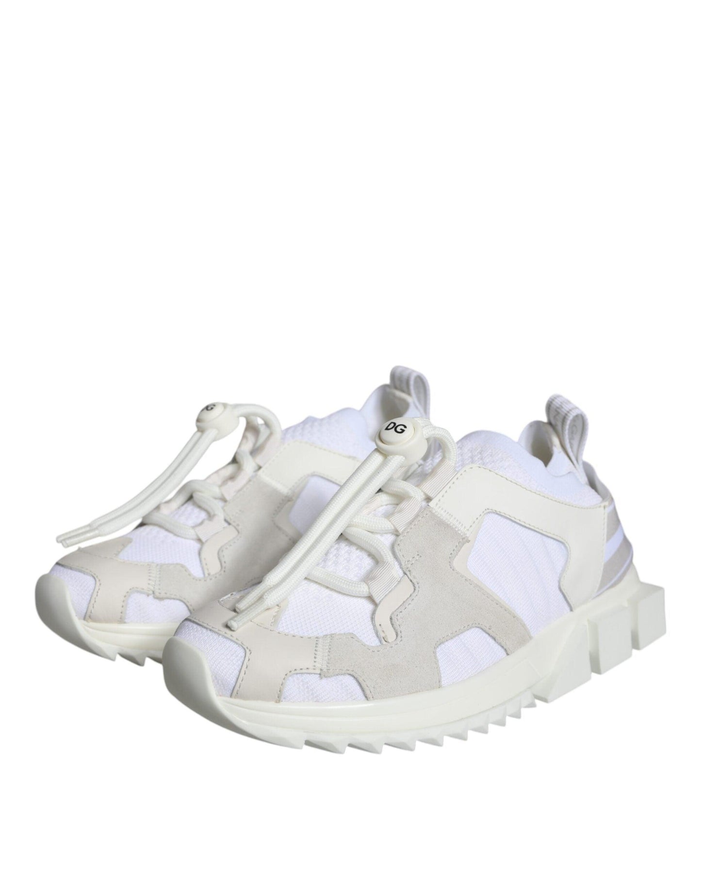 Dolce & Gabbana White Mesh Sorrento Trekking Sneakers Shoes - Arichezz.store