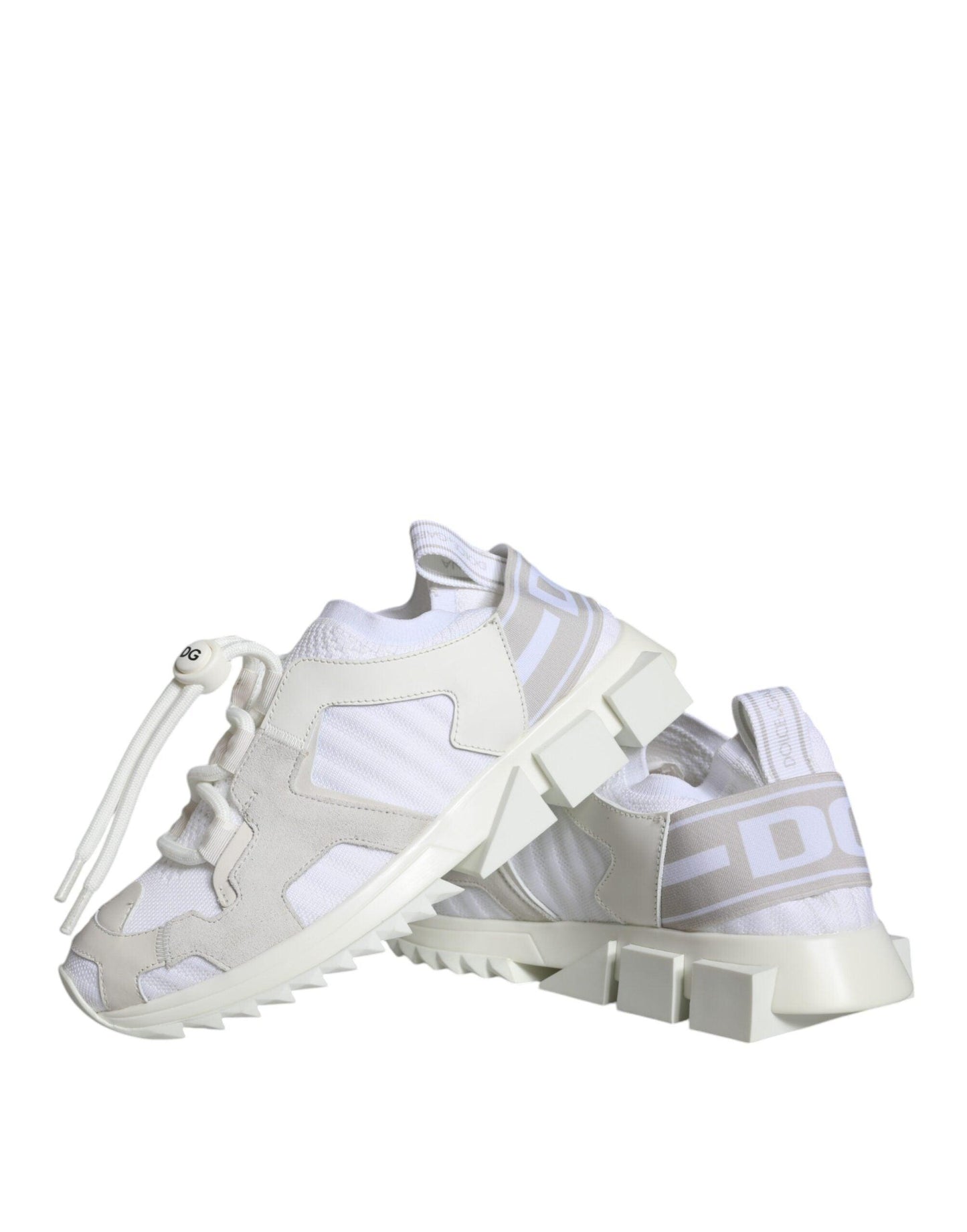 Dolce & Gabbana White Mesh Sorrento Trekking Sneakers Shoes - Arichezz.store