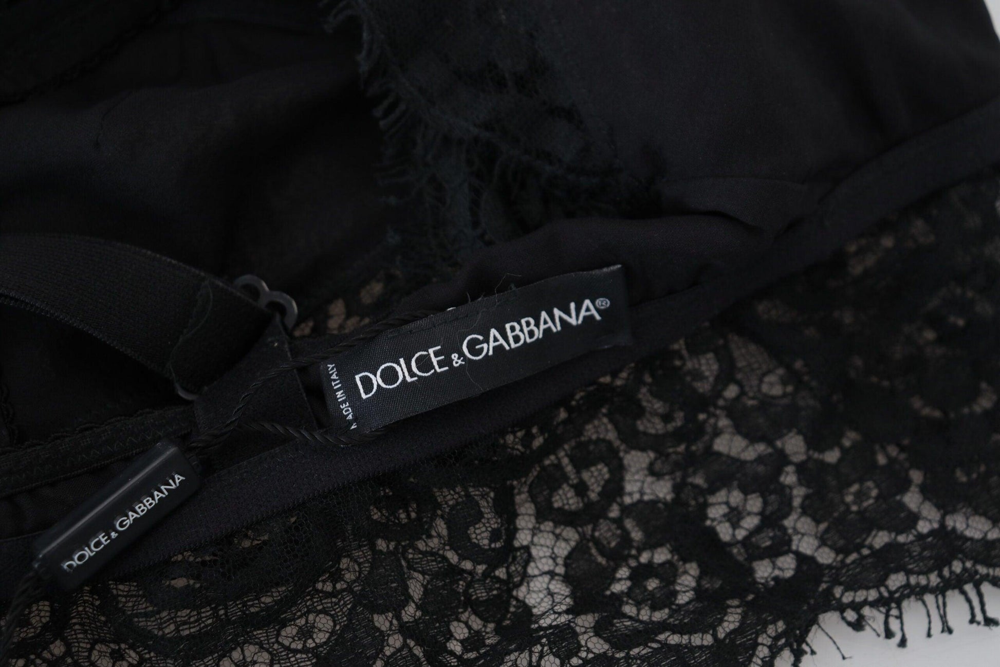 Dolce & Gabbana Black Floral Lace Stretch Bralette Underwear - Arichezz.store