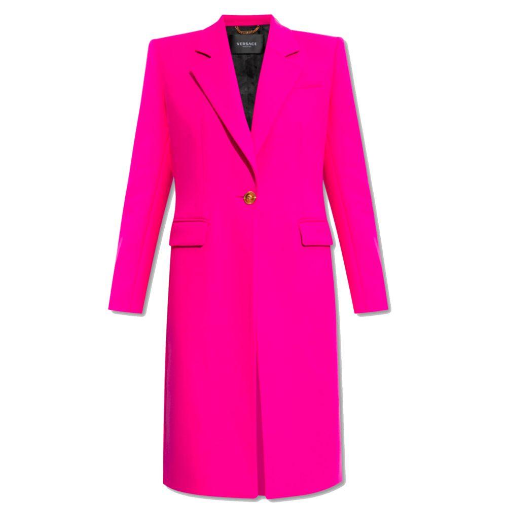 Versace Fuchsia Wool Long Coat