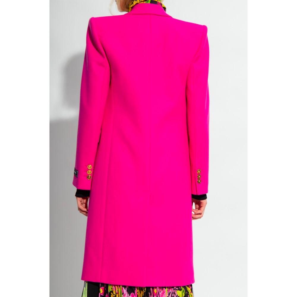 Versace Fuchsia Wool Long Coat