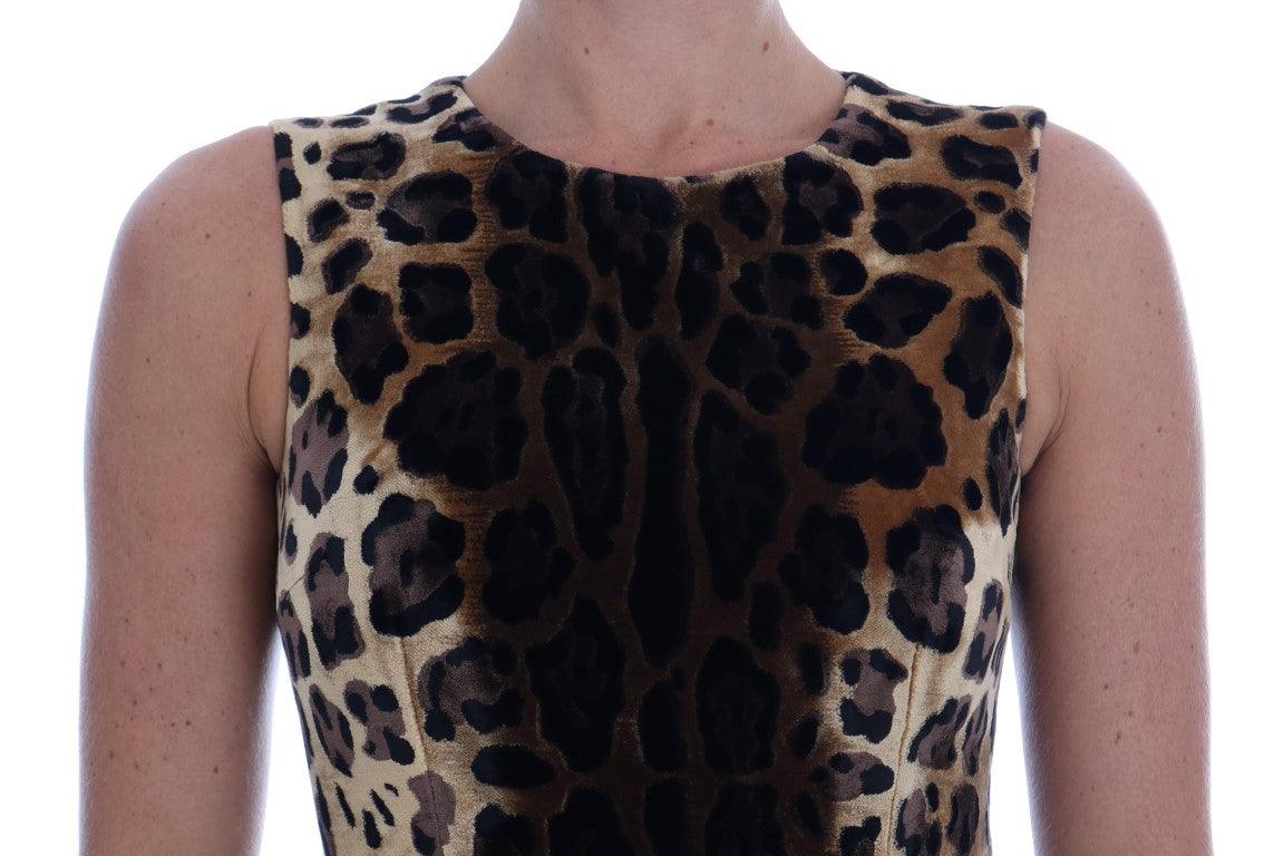 Dolce & Gabbana Sleeveless Leopard Mini Sheath Dress - Arichezz.store