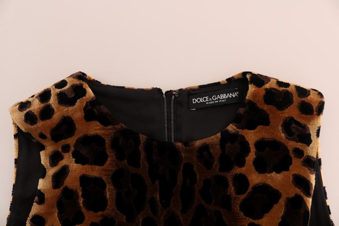 Dolce & Gabbana Sleeveless Leopard Mini Sheath Dress - Arichezz.store