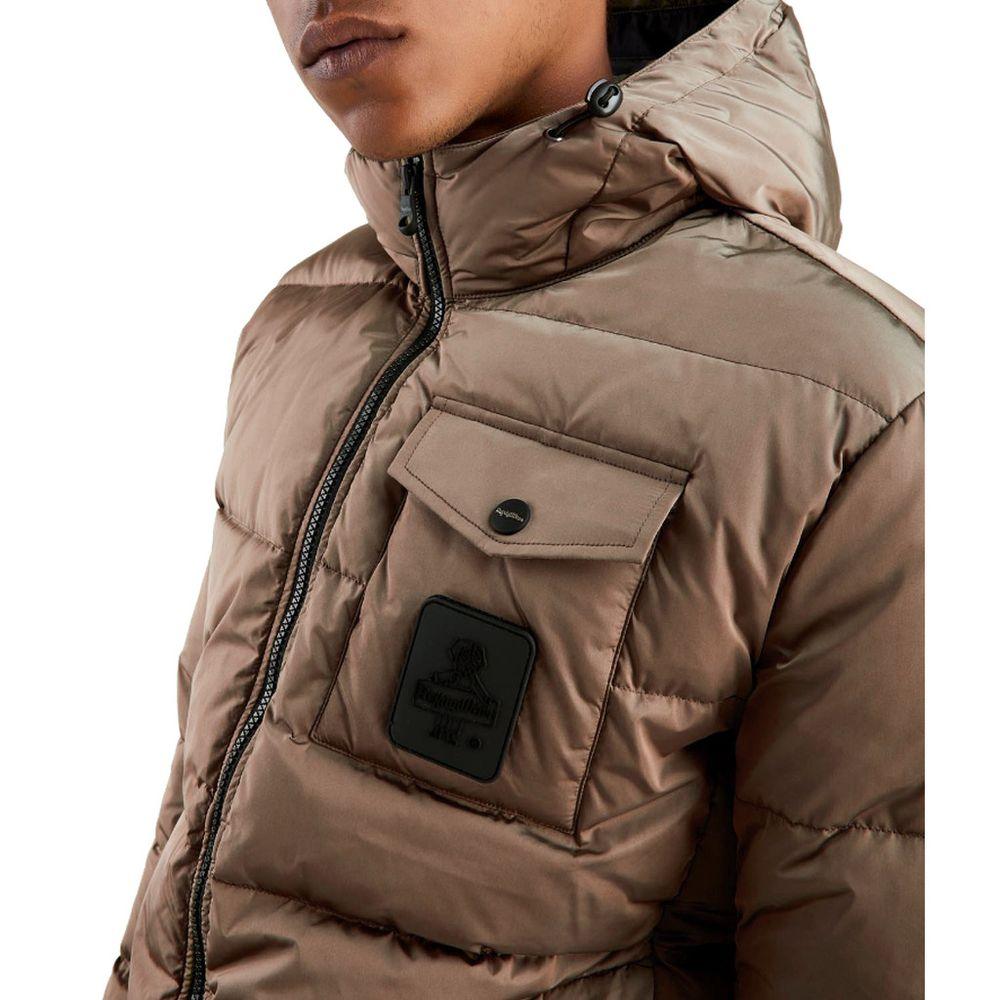 Refrigiwear Brown Nylon Men Jacket - Arichezz.store