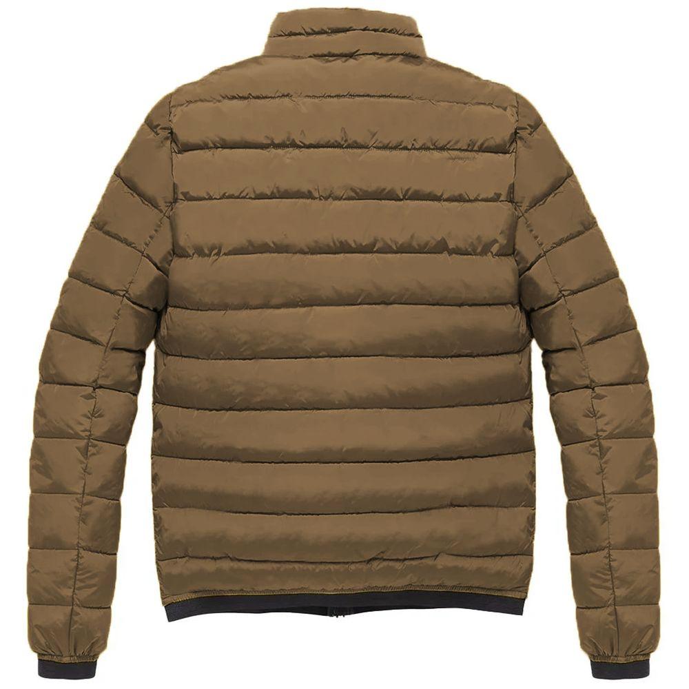 Refrigiwear Slim Fit Brown Nylon Down Jacket - Arichezz.store