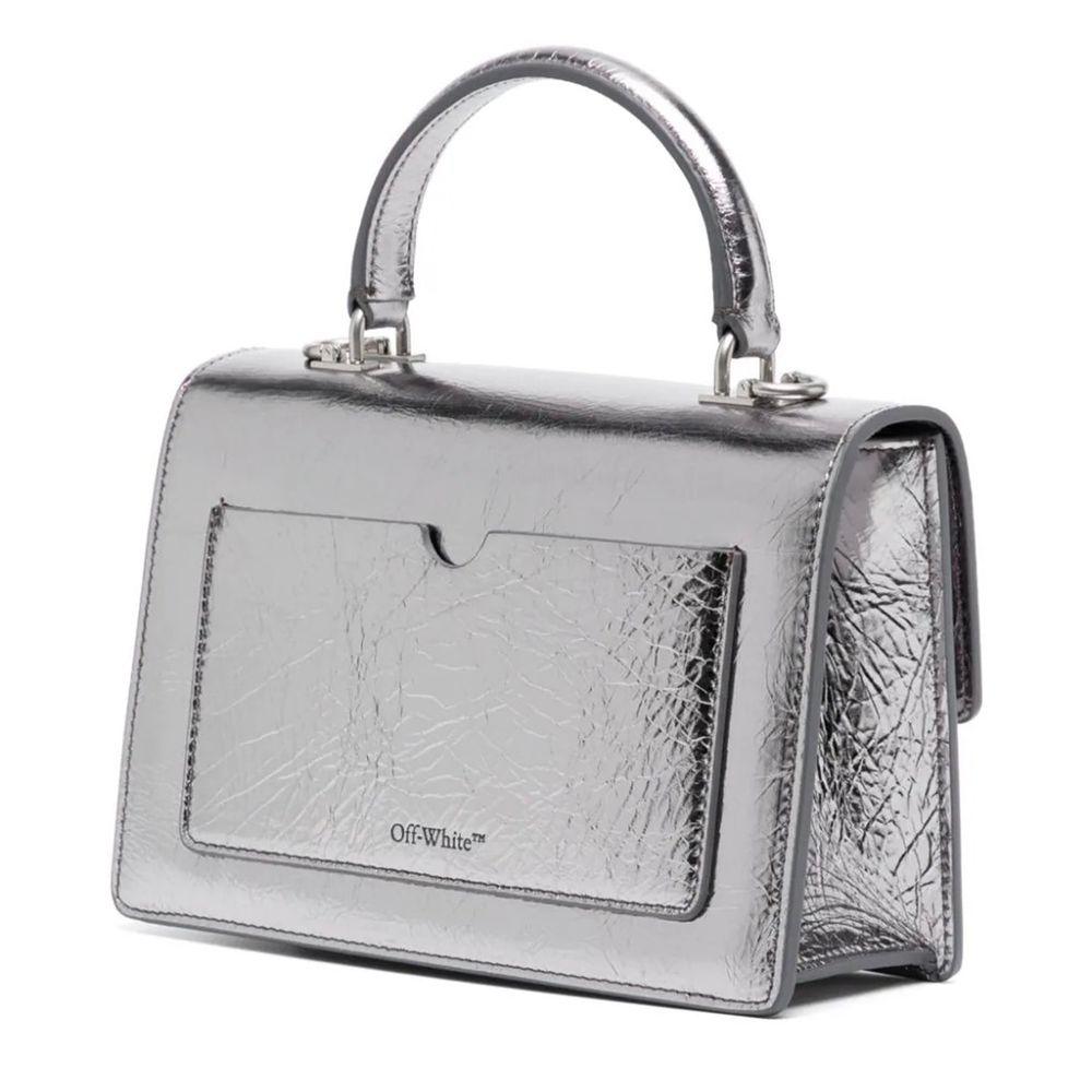 Off-White Gray Leather Crossbody Bag - Arichezz.store