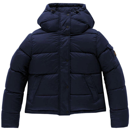 Refrigiwear Blue Polyester Down Jacket with Hood - Arichezz.store