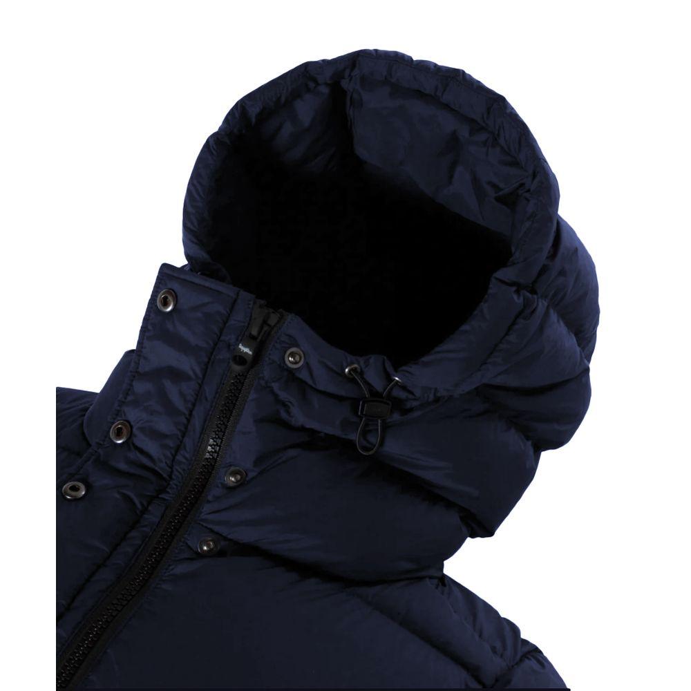 Refrigiwear Blue Polyester Down Jacket with Hood - Arichezz.store