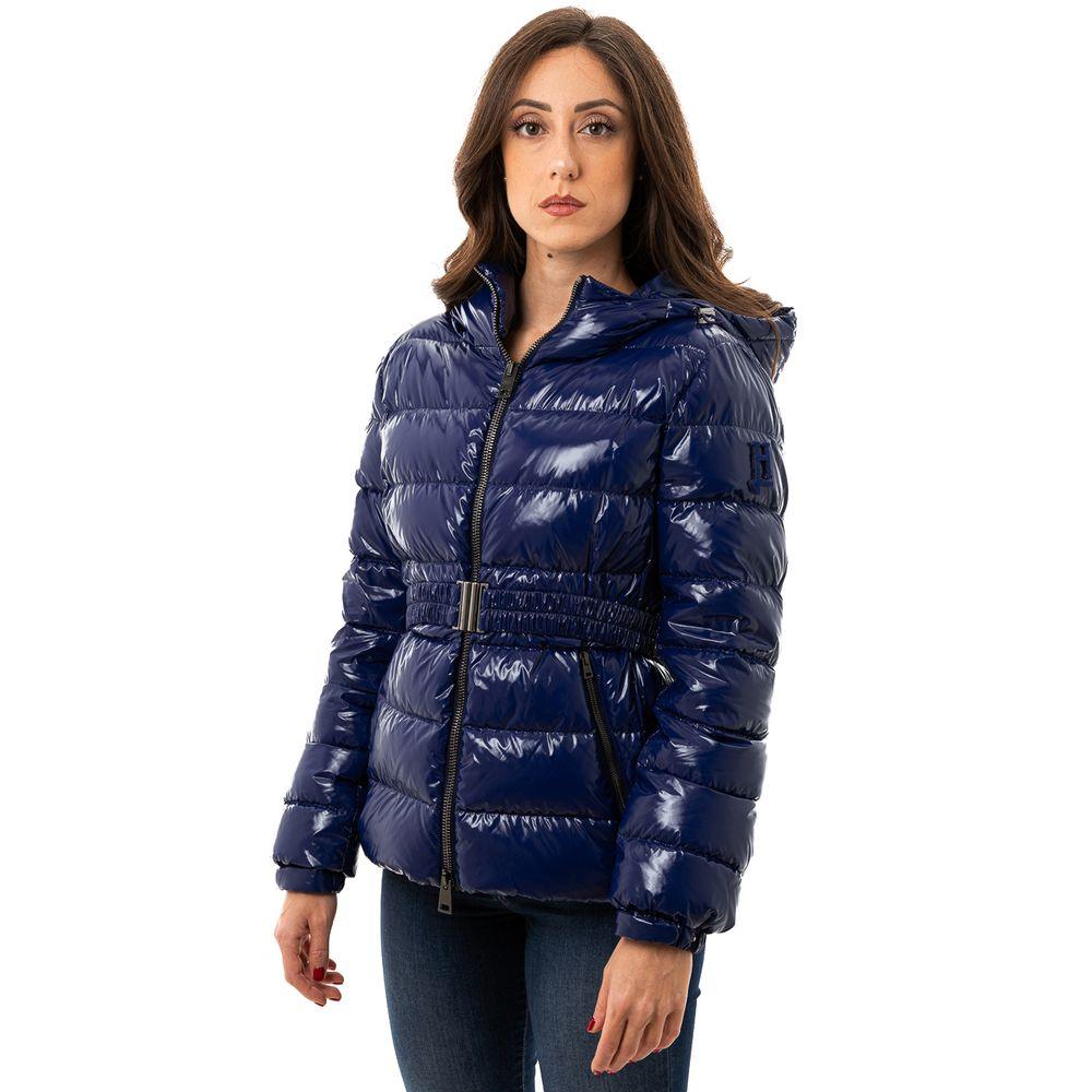 Herno Blue Padded Down Jacket with Removable Belt - Arichezz.store