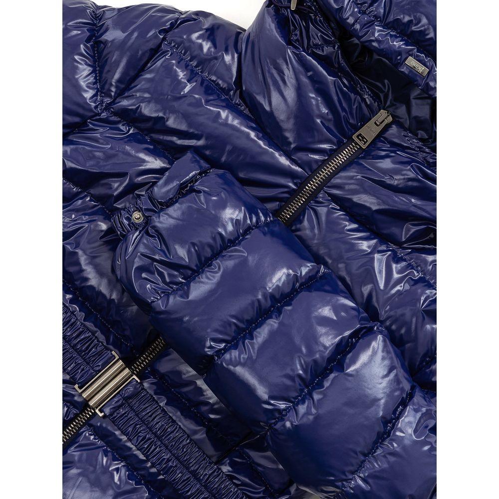 Herno Blue Padded Down Jacket with Removable Belt - Arichezz.store