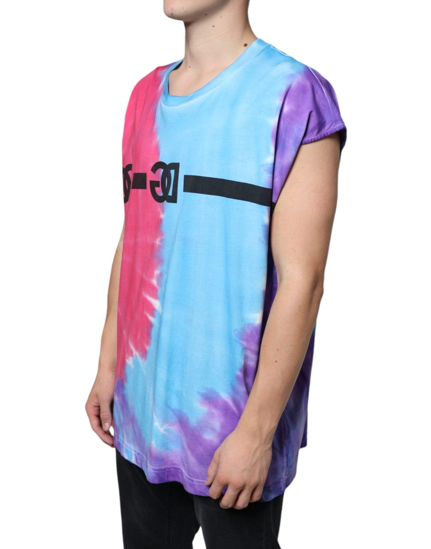 Dolce & Gabbana Multicolor Tie Dye Cotton Sleeveless T-shirt - Arichezz.store