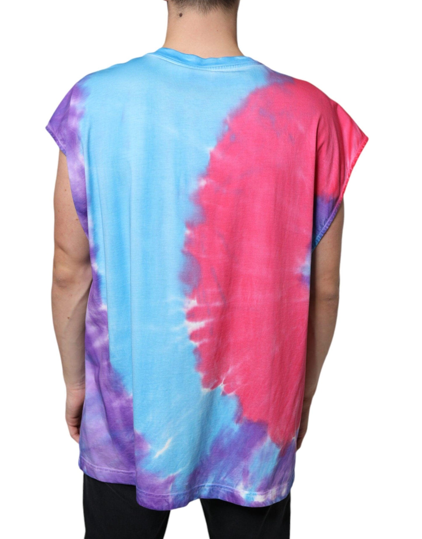 Dolce & Gabbana Multicolor Tie Dye Cotton Sleeveless T-shirt - Arichezz.store