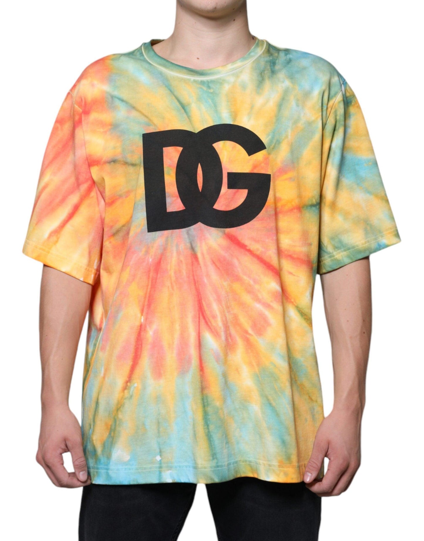 Dolce & Gabbana Multicolor Tie-Dye Logo Cotton T-shirt - Arichezz.store