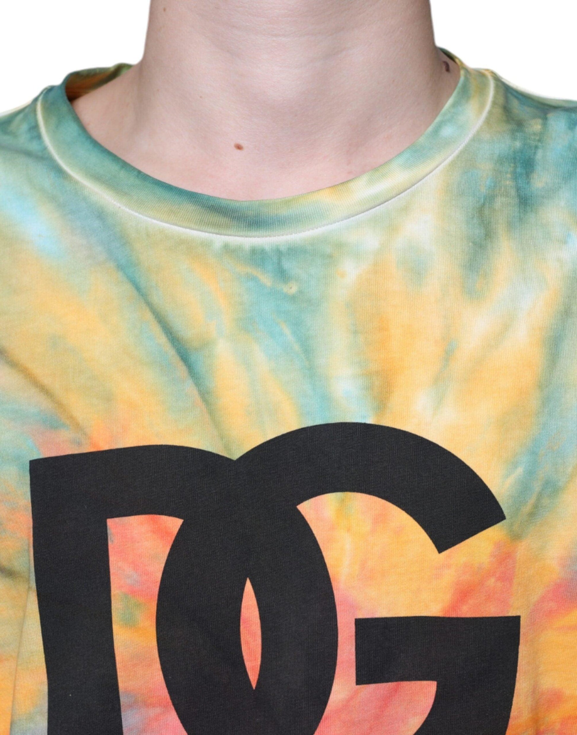 Dolce & Gabbana Multicolor Tie-Dye Logo Cotton T-shirt - Arichezz.store