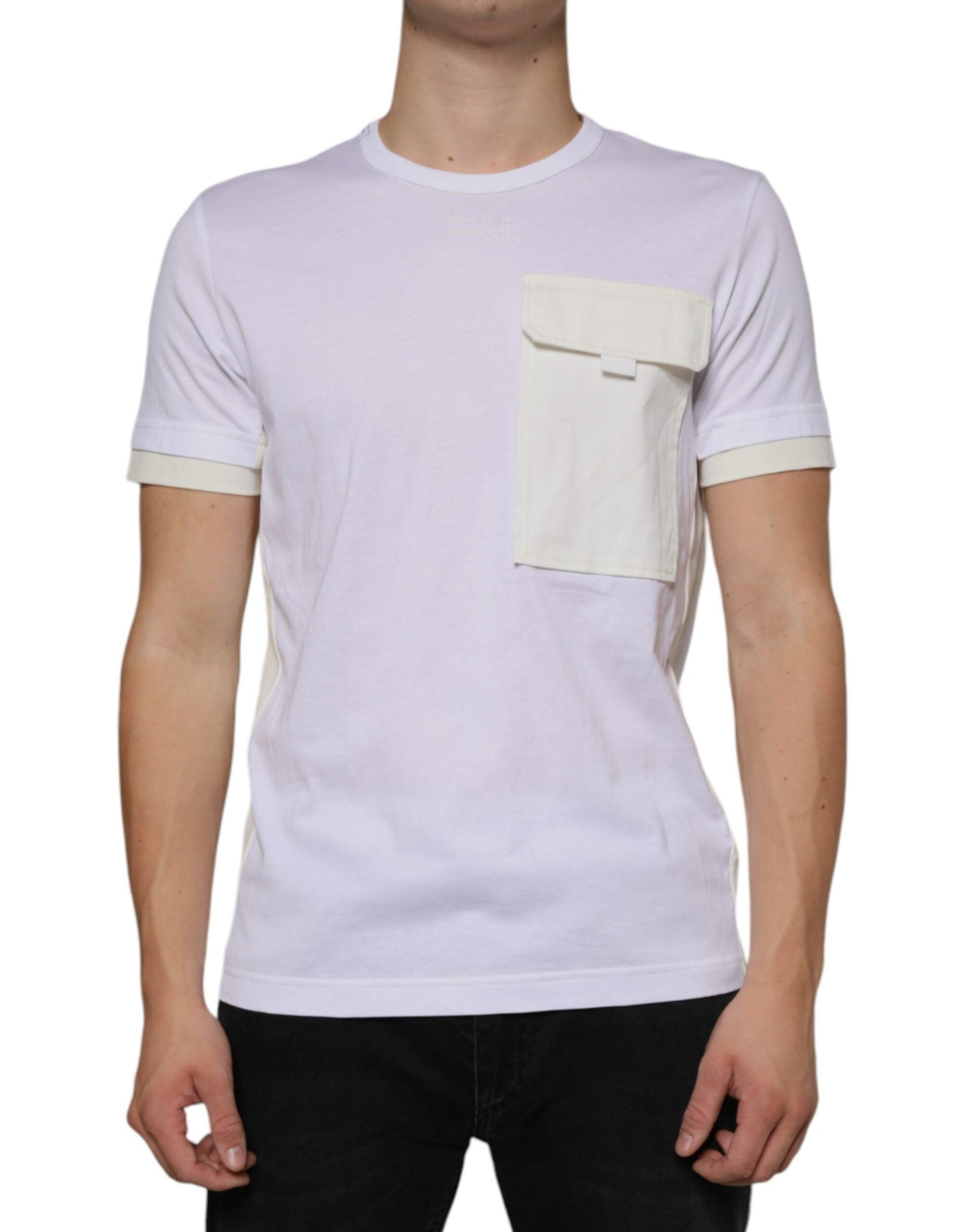 Dolce & Gabbana White Cotton Pocket Short Sleeves T-shirt - Arichezz.store