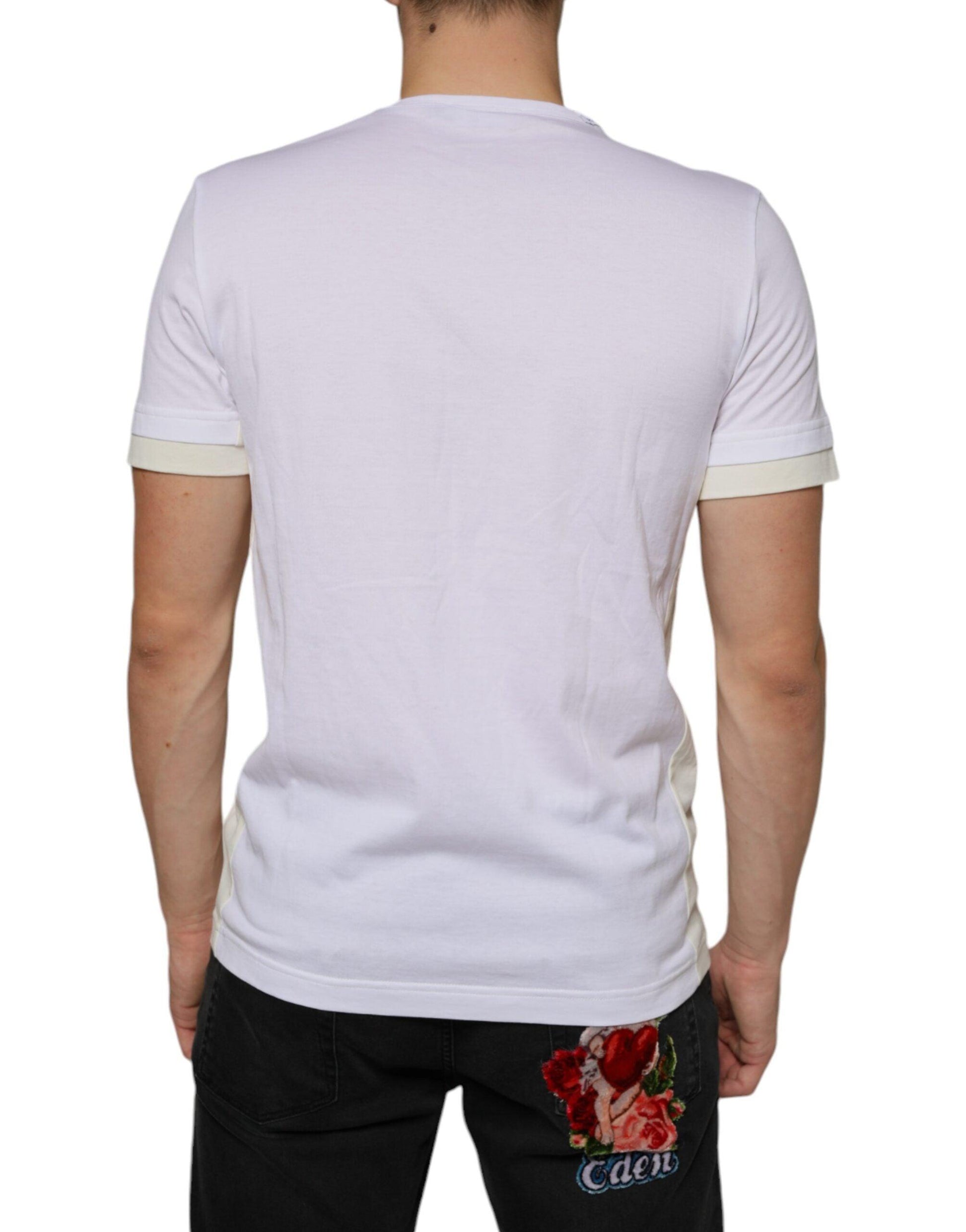 Dolce & Gabbana White Cotton Pocket Short Sleeves T-shirt - Arichezz.store