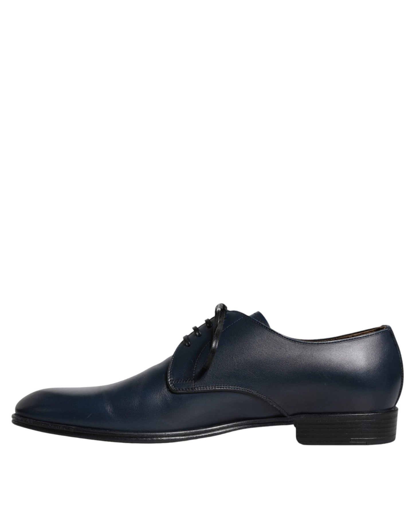 Dolce & Gabbana Navy Blue Leather Derby Dress Formal Shoes - Arichezz.store