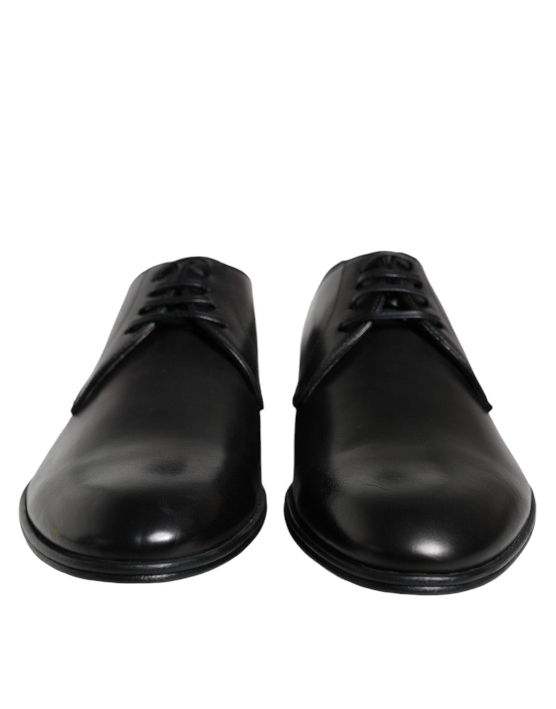 Dolce & Gabbana Black Leather Derby Formal Dress Shoes - Arichezz.store