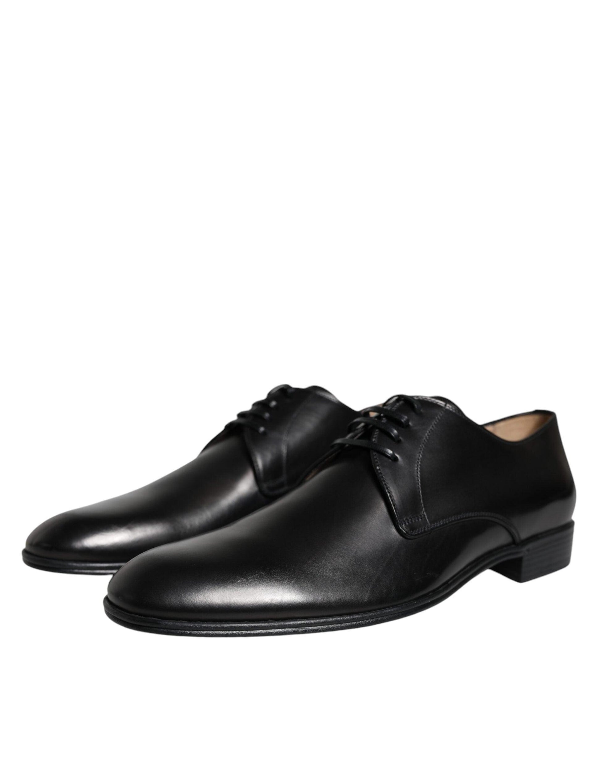 Dolce & Gabbana Black Leather Derby Formal Dress Shoes - Arichezz.store