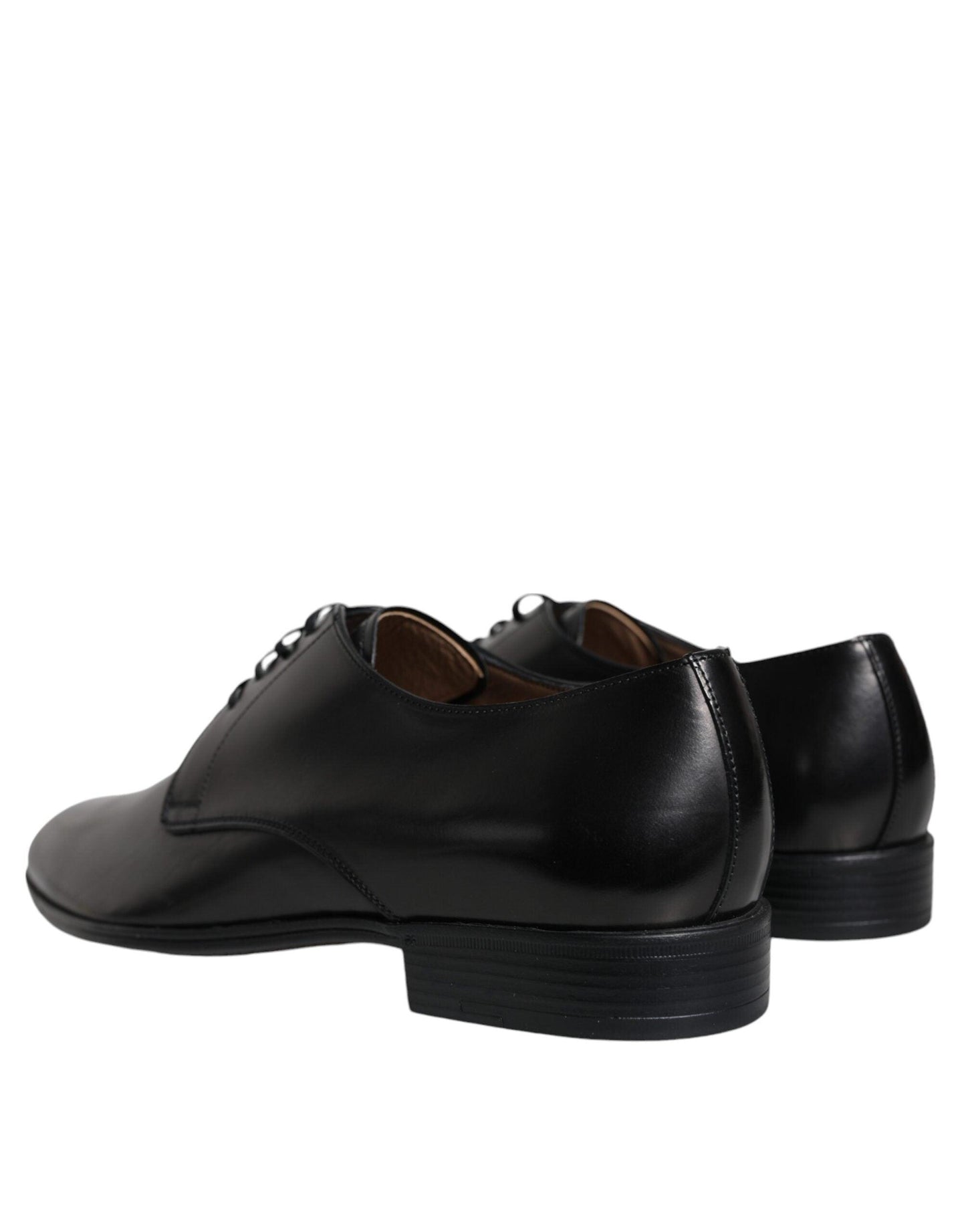 Dolce & Gabbana Black Leather Derby Formal Dress Shoes - Arichezz.store