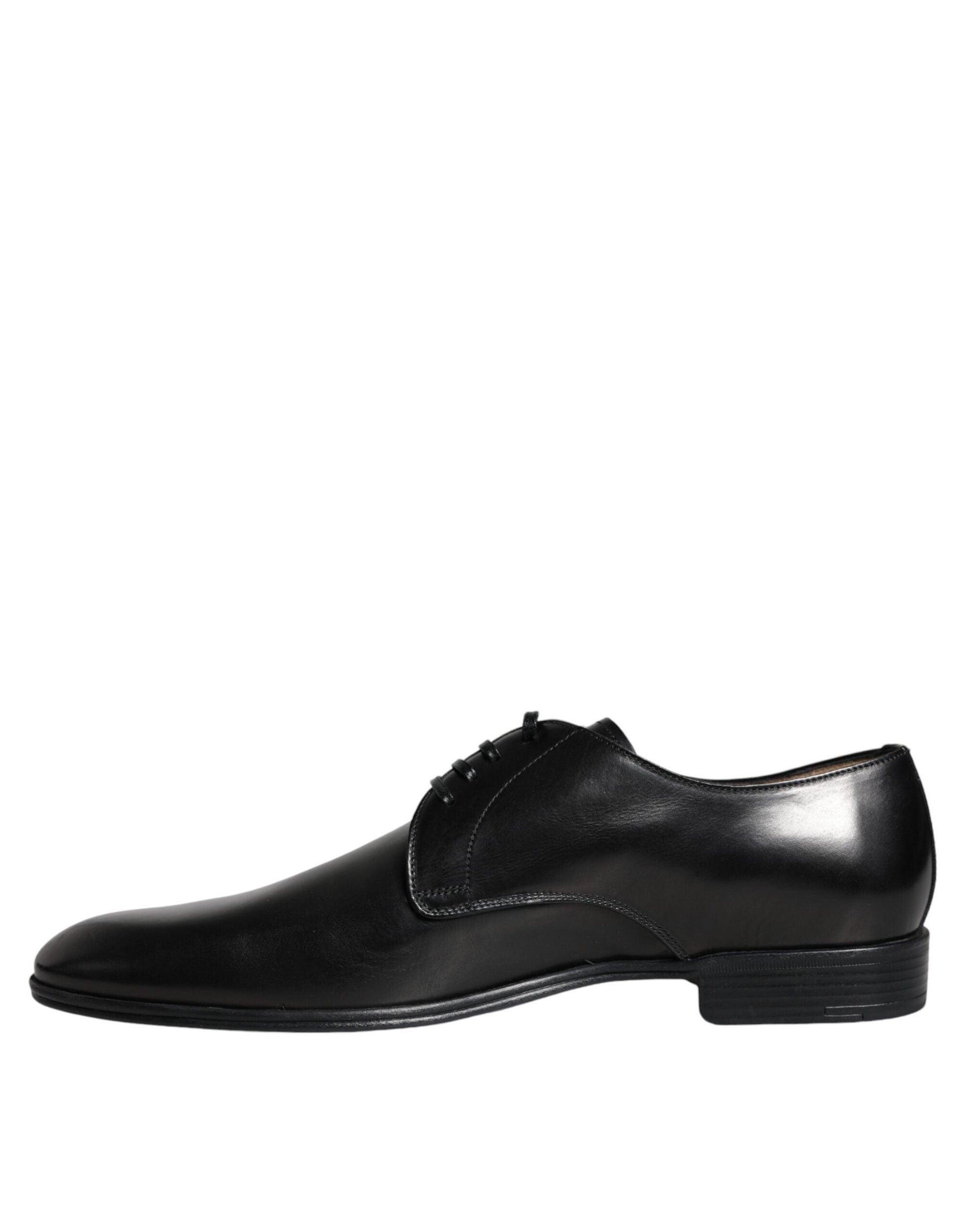 Dolce & Gabbana Black Leather Derby Formal Dress Shoes - Arichezz.store