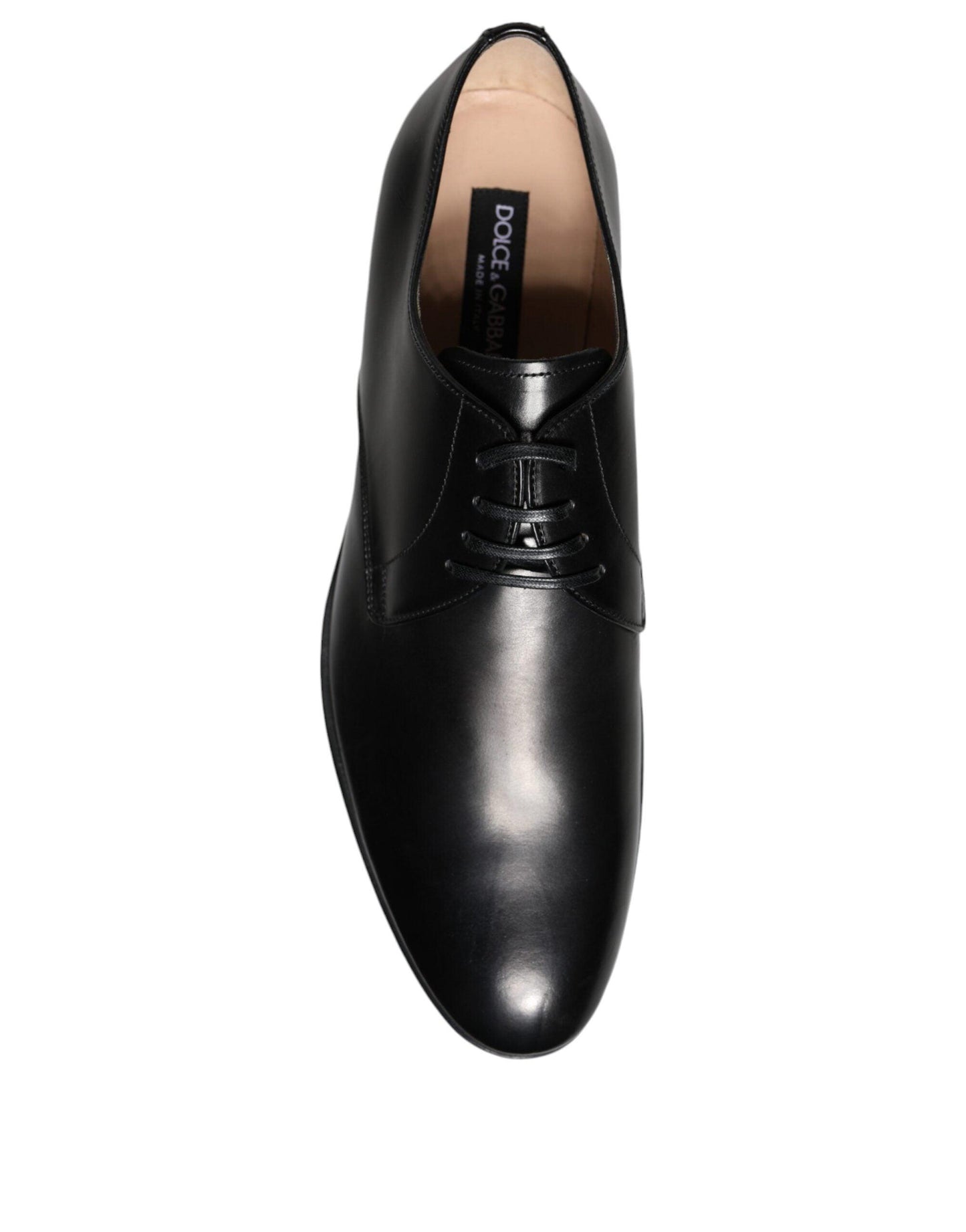 Dolce & Gabbana Black Leather Derby Formal Dress Shoes - Arichezz.store