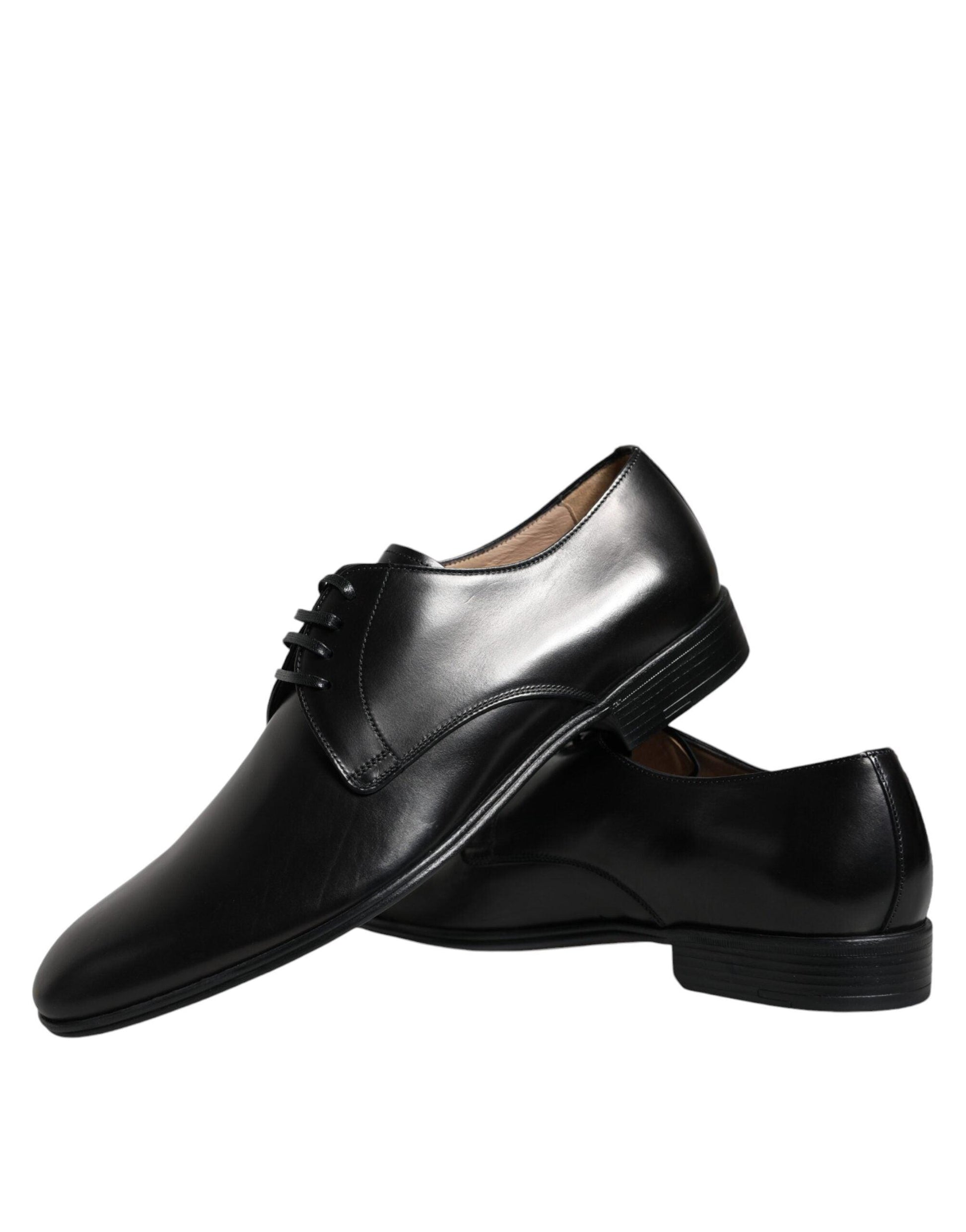 Dolce & Gabbana Black Leather Derby Formal Dress Shoes - Arichezz.store