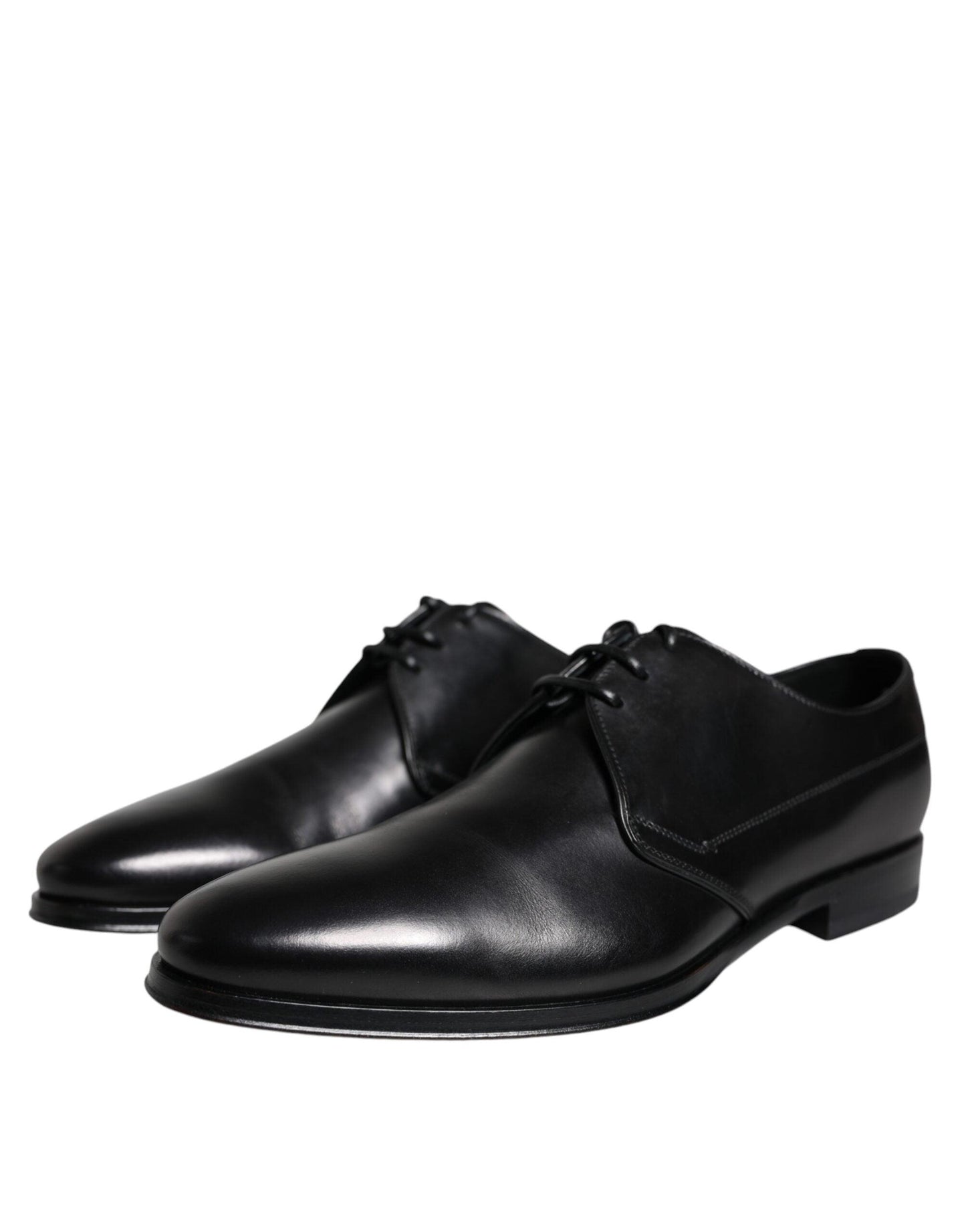 Dolce & Gabbana Black Leather Derby Formal Dress Shoes - Arichezz.store