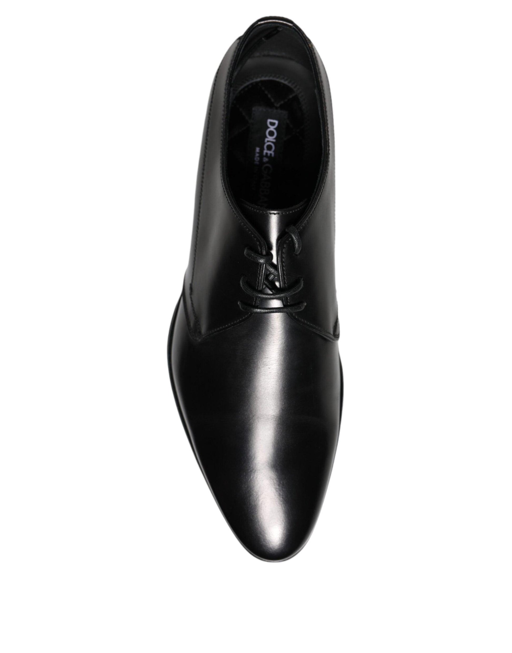 Dolce & Gabbana Black Leather Derby Formal Dress Shoes - Arichezz.store