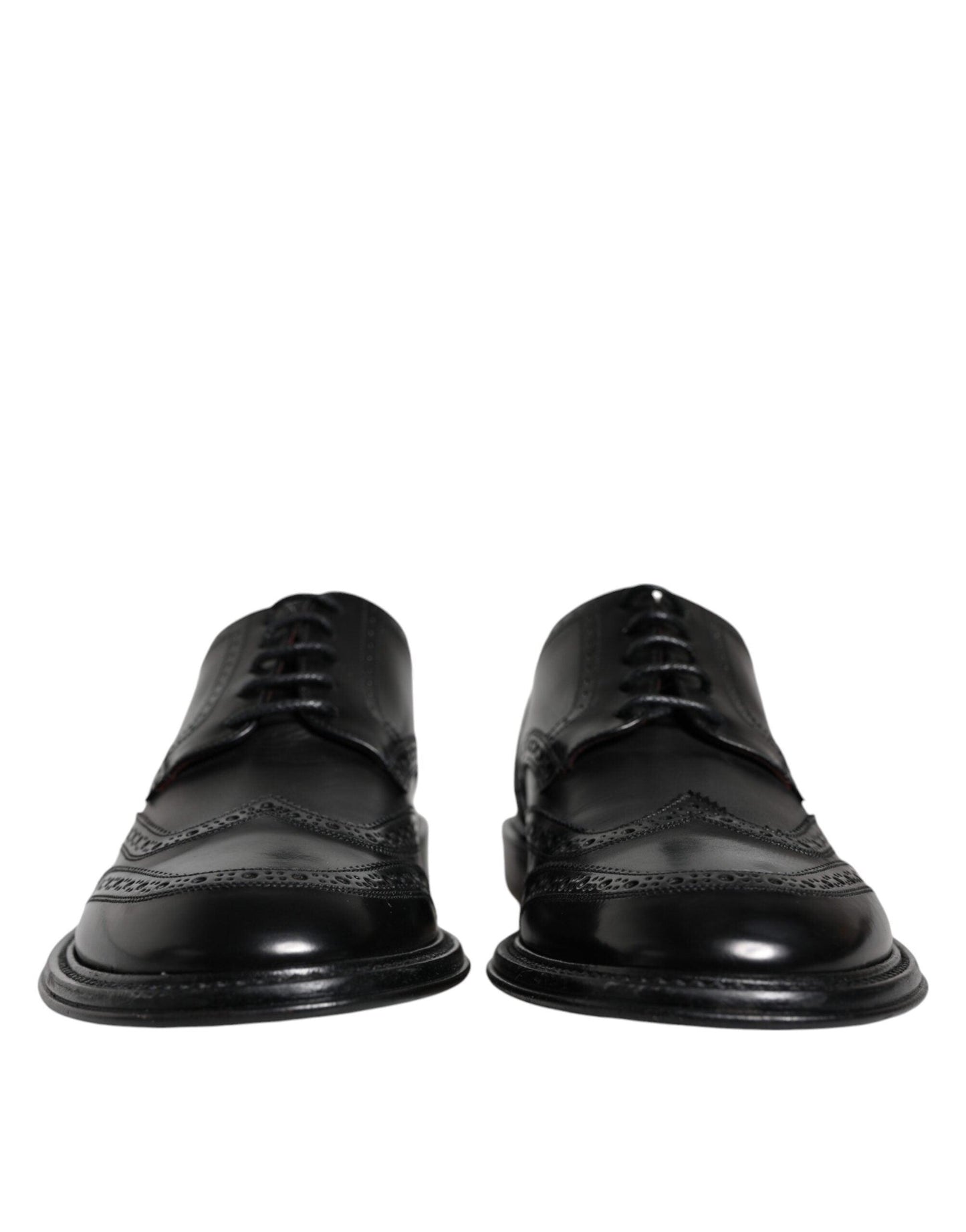 Dolce & Gabbana Black Leather Oxford Wingtip Formal Shoes - Arichezz.store