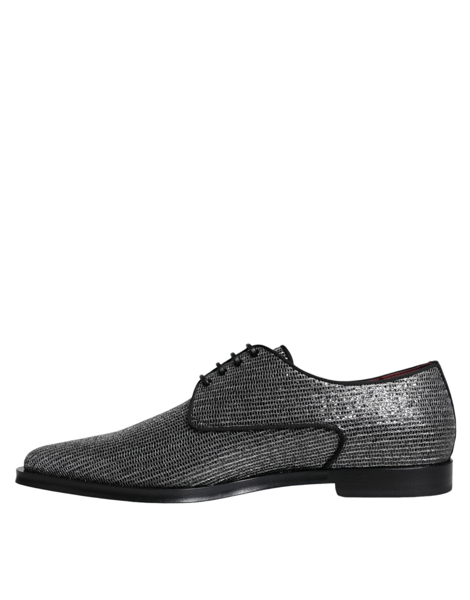 Dolce & Gabbana Silver Polyurethane Derby Formal Dress Shoes - Arichezz.store