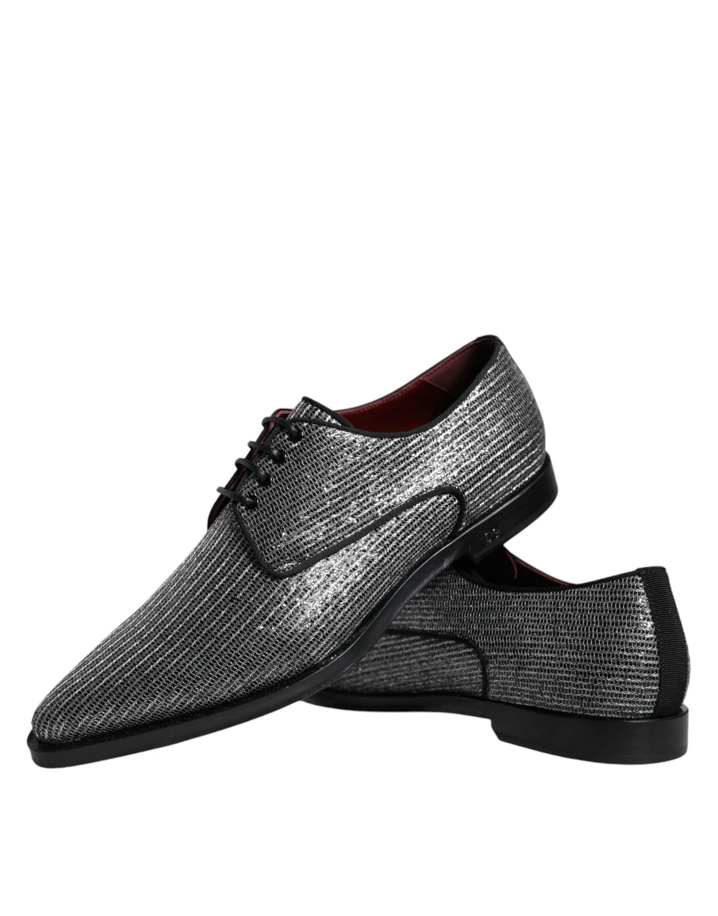 Dolce & Gabbana Silver Polyurethane Derby Formal Dress Shoes - Arichezz.store