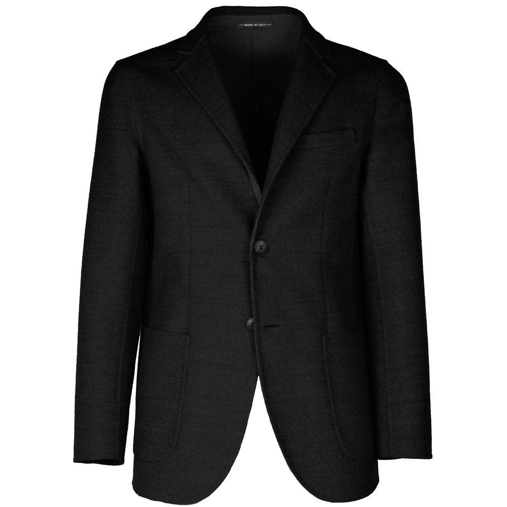 Made in Italy Black Wool Vergine Blazer - Arichezz.store