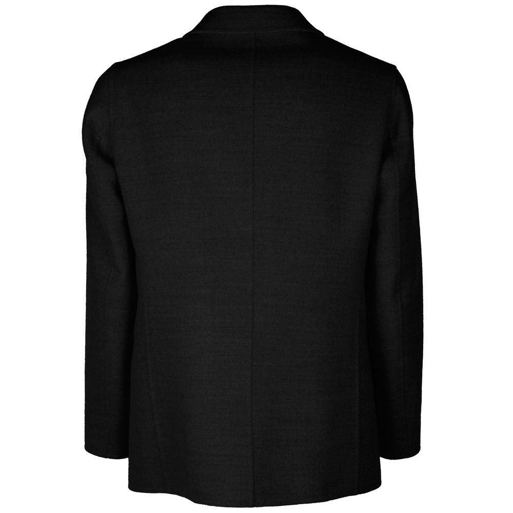 Made in Italy Black Wool Vergine Blazer - Arichezz.store