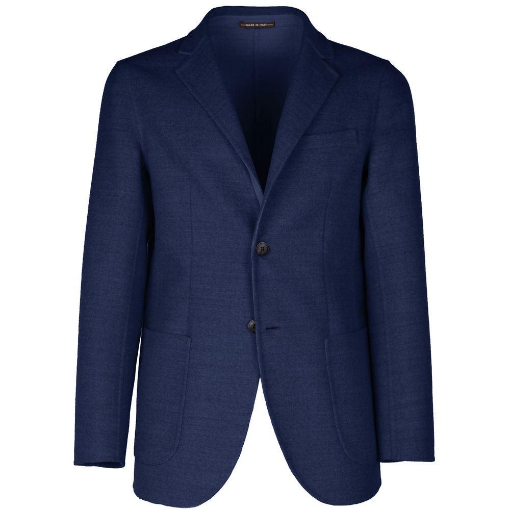 Made in Italy Blue Wool Vergine Blazer - Arichezz.store