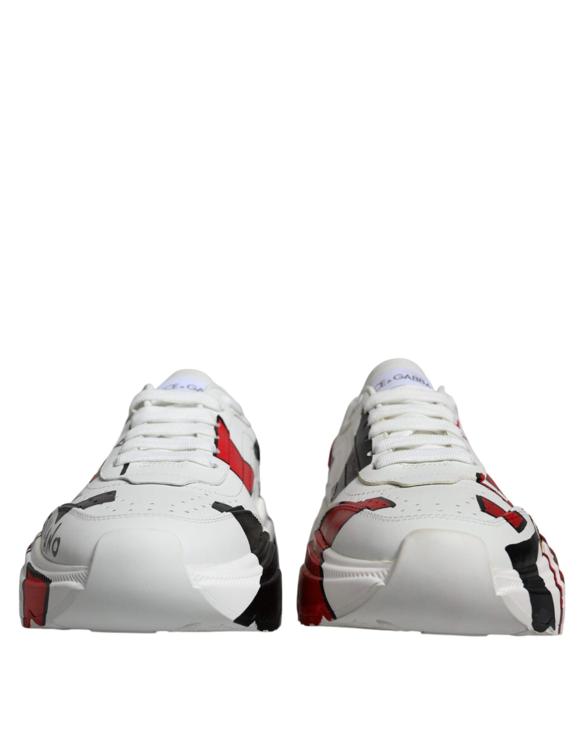 Dolce & Gabbana White Daymaster Hand Painted Sneakers Shoes - Arichezz.store