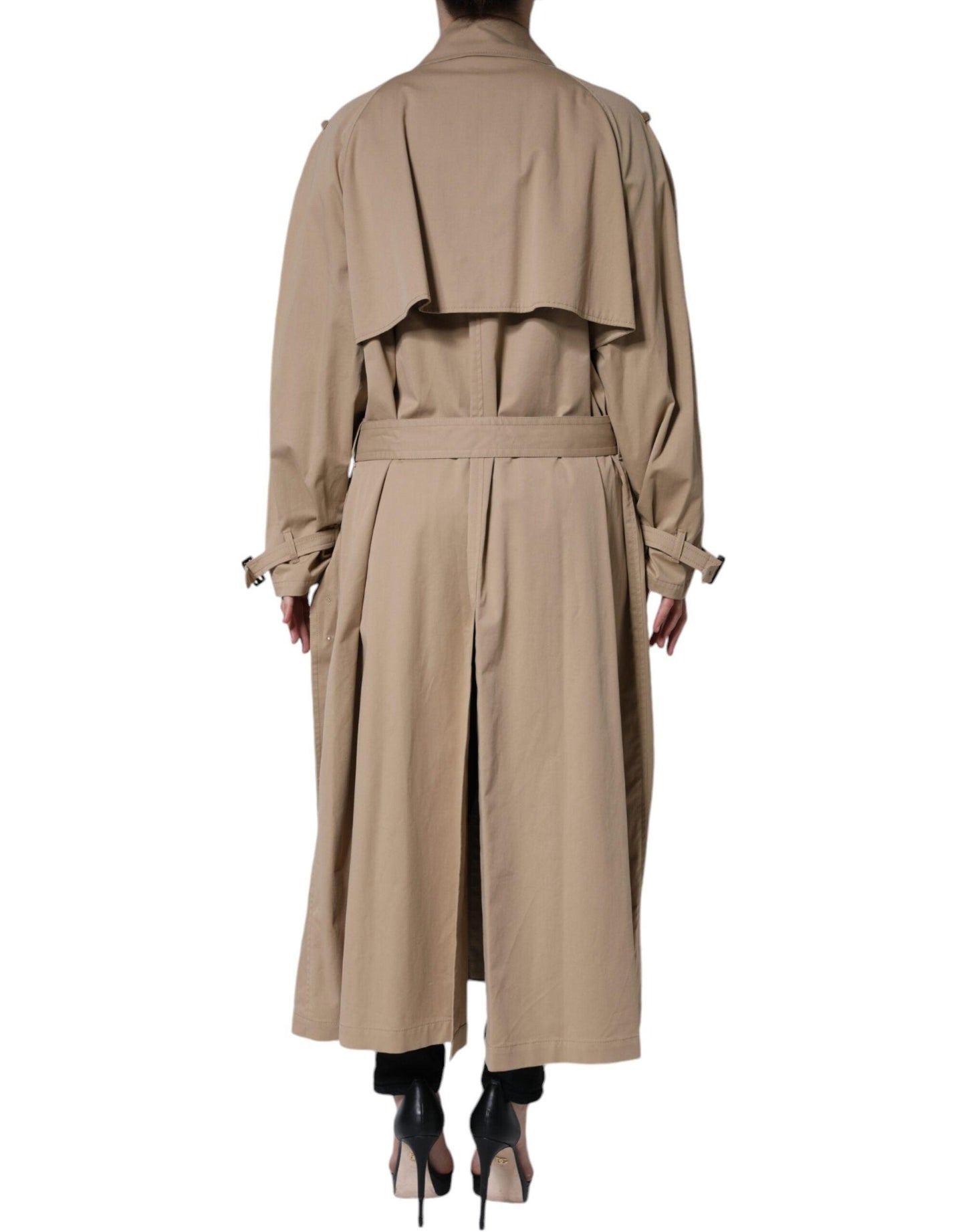 Dolce & Gabbana Khaki Double Breasted Trench Coat - Arichezz.store