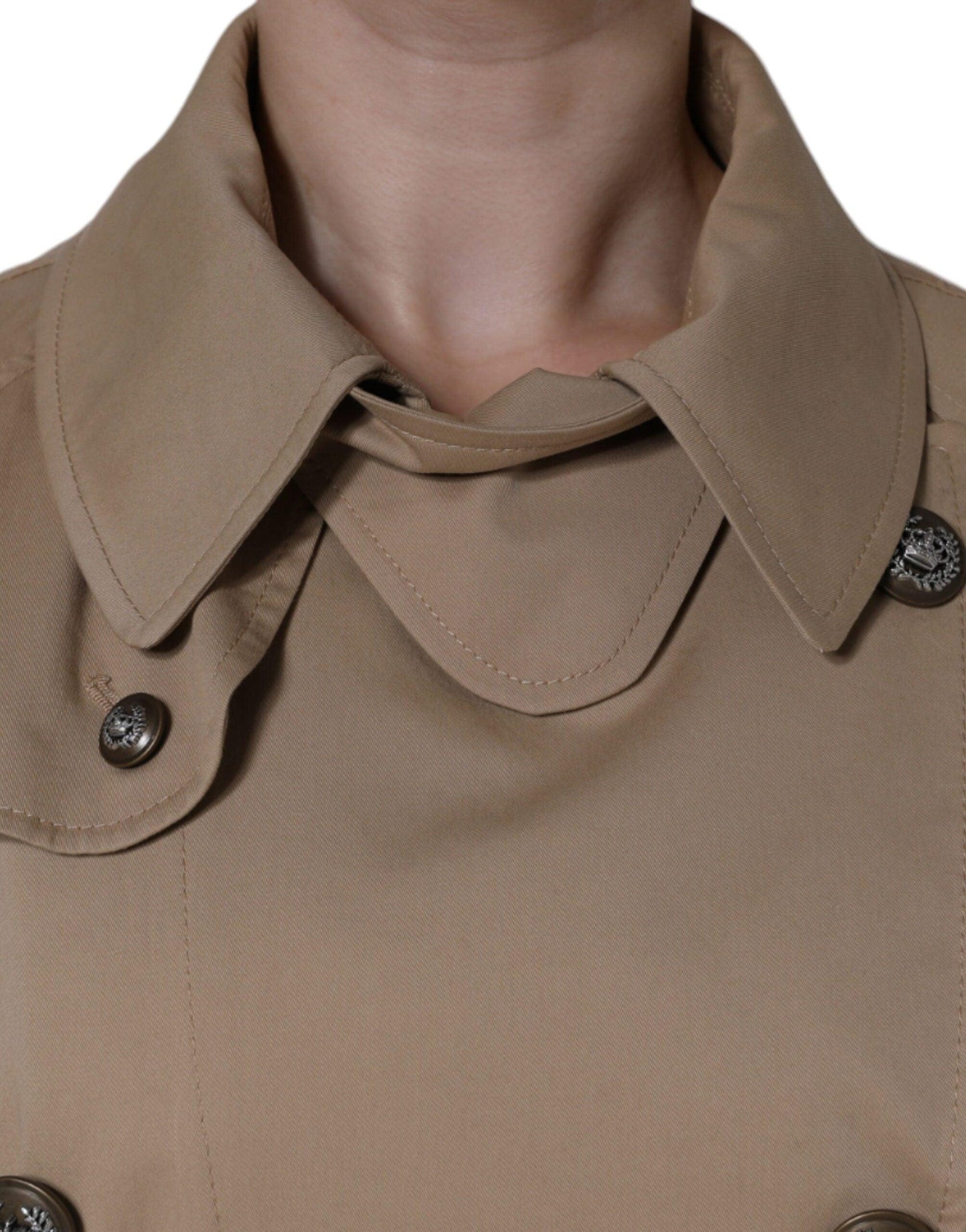 Dolce & Gabbana Khaki Double Breasted Trench Coat - Arichezz.store