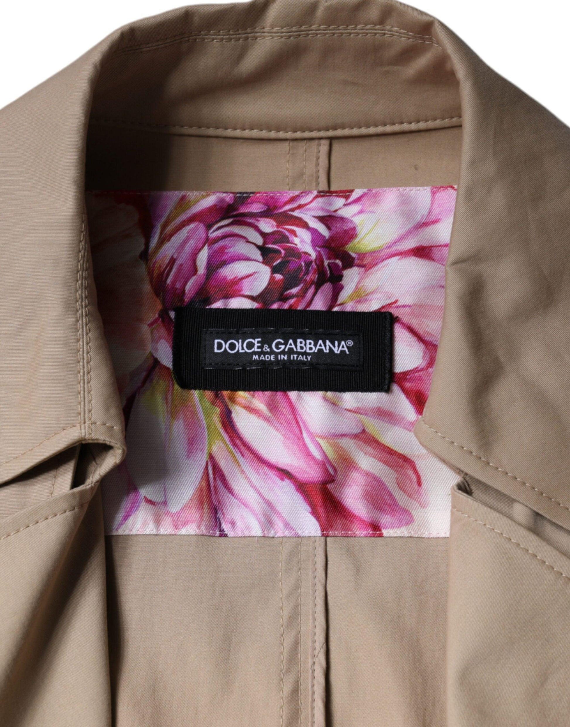 Dolce & Gabbana Khaki Double Breasted Trench Coat - Arichezz.store