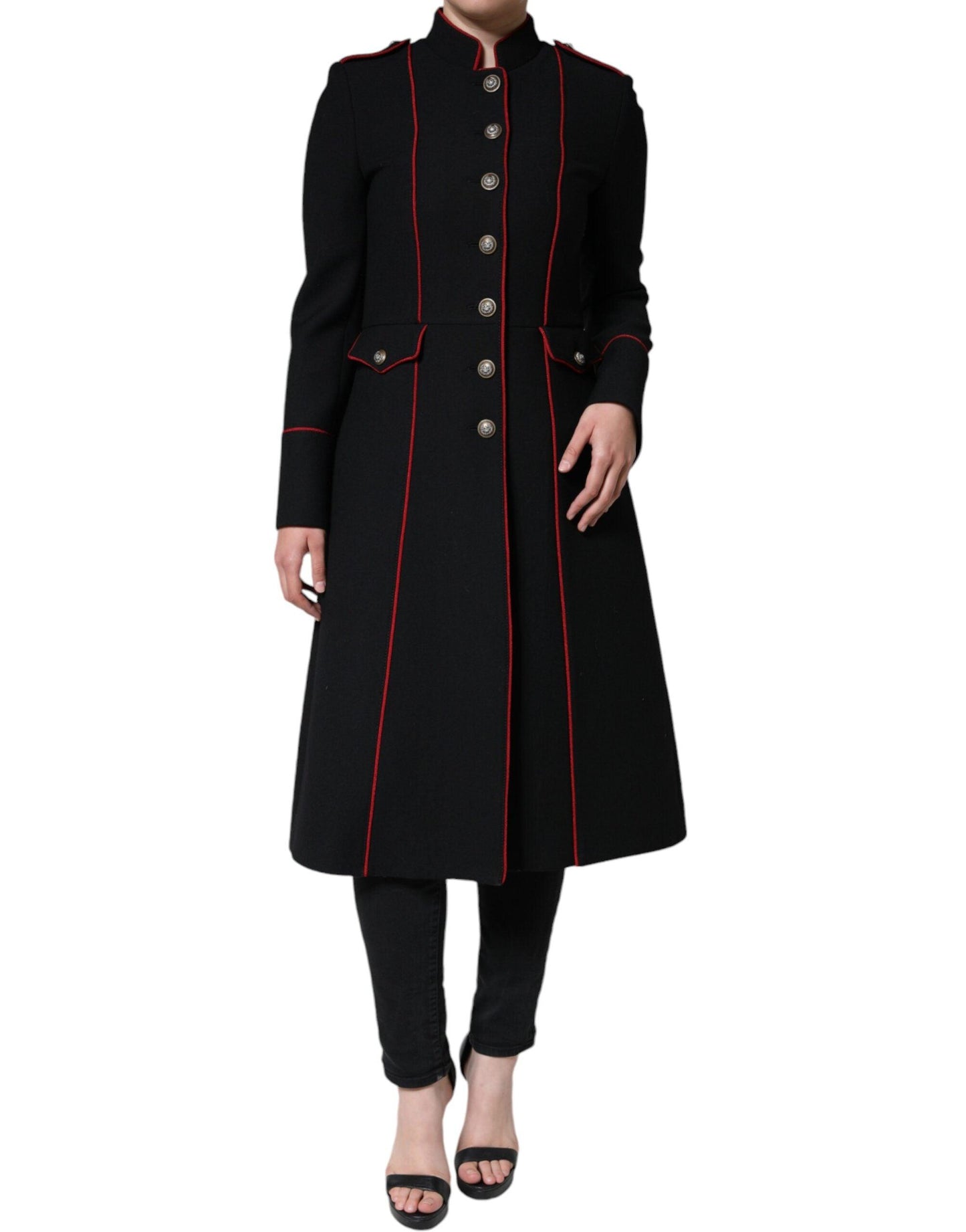 Dolce & Gabbana Black Single Breasted Trench Coat Jacket - Arichezz.store