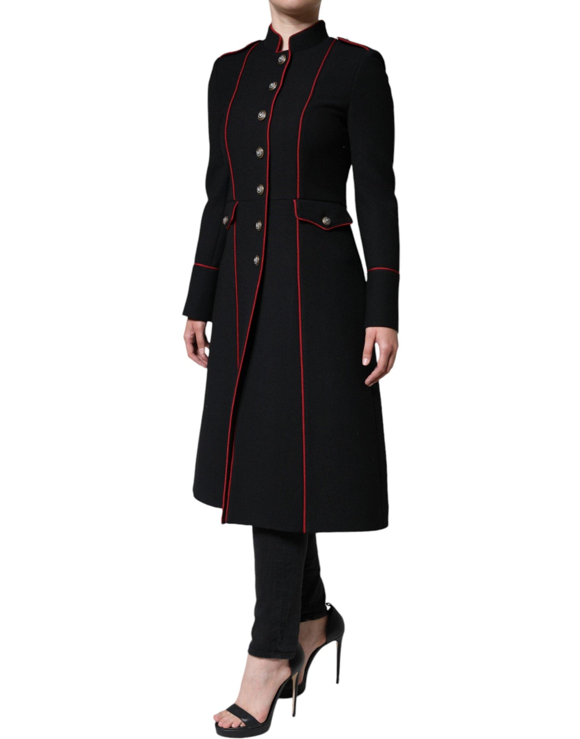 Dolce & Gabbana Black Single Breasted Trench Coat Jacket - Arichezz.store