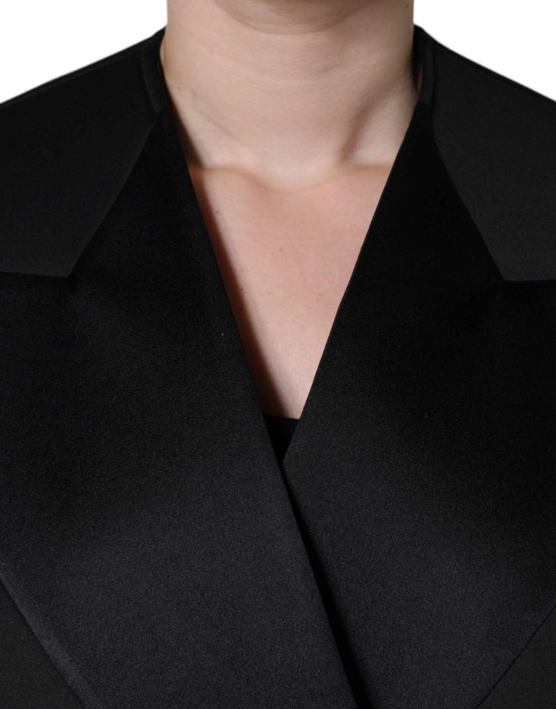 Dolce & Gabbana Black Polyester Double Breasted Coat Jacket - Arichezz.store