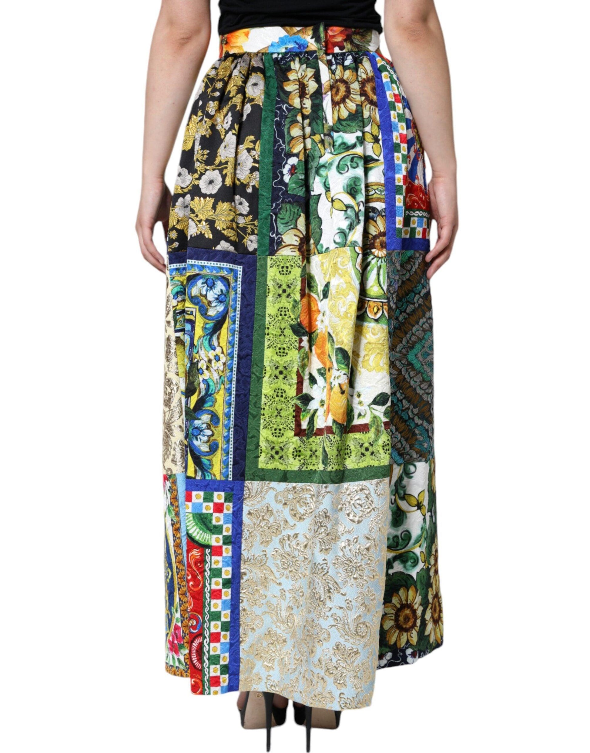 Dolce & Gabbana Multicolor Patchwork Sicily Long Maxi Skirt - Arichezz.store