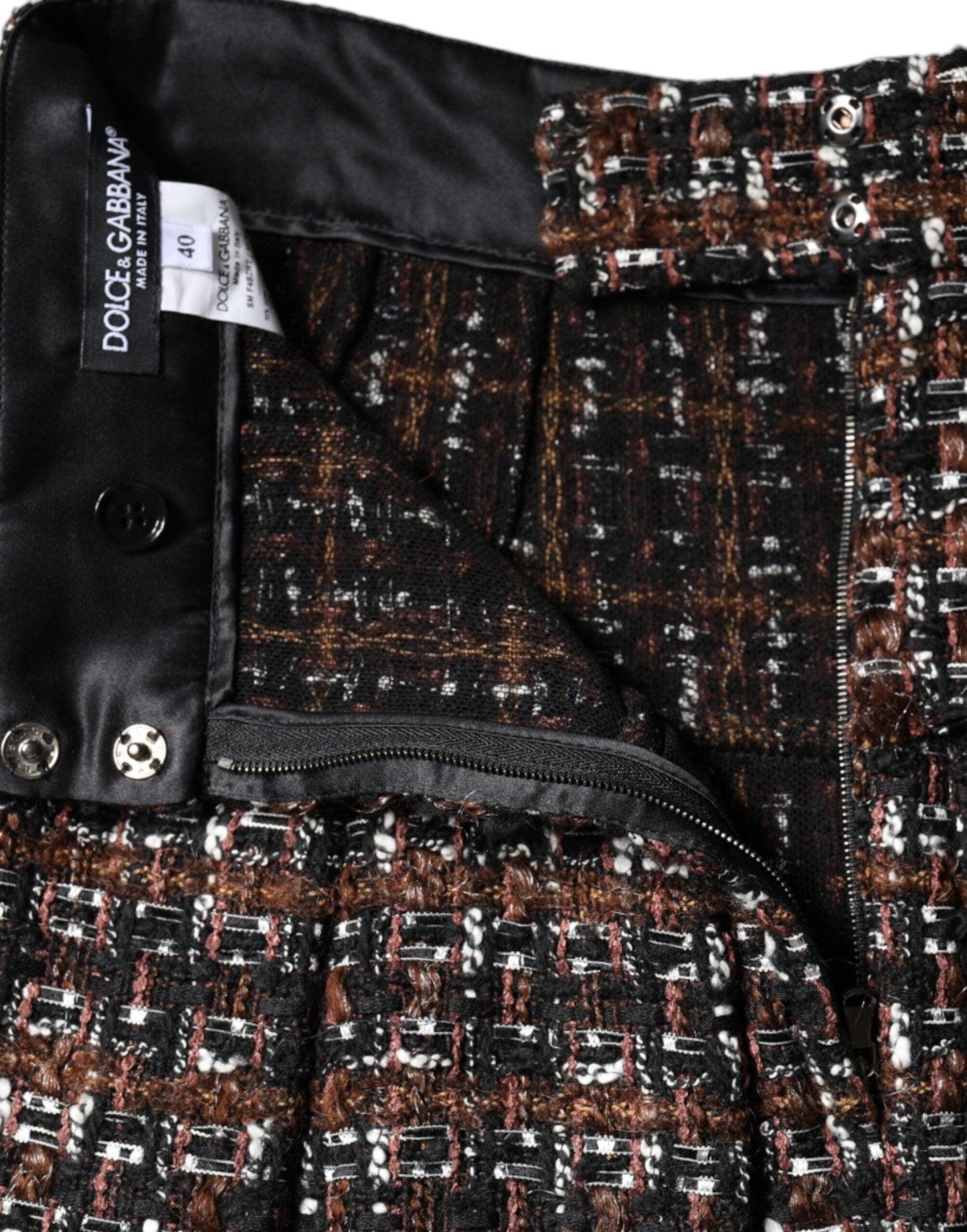 Dolce & Gabbana Multicolor High Waist Tartan Tweed A-line Mini Skirt - Arichezz.store