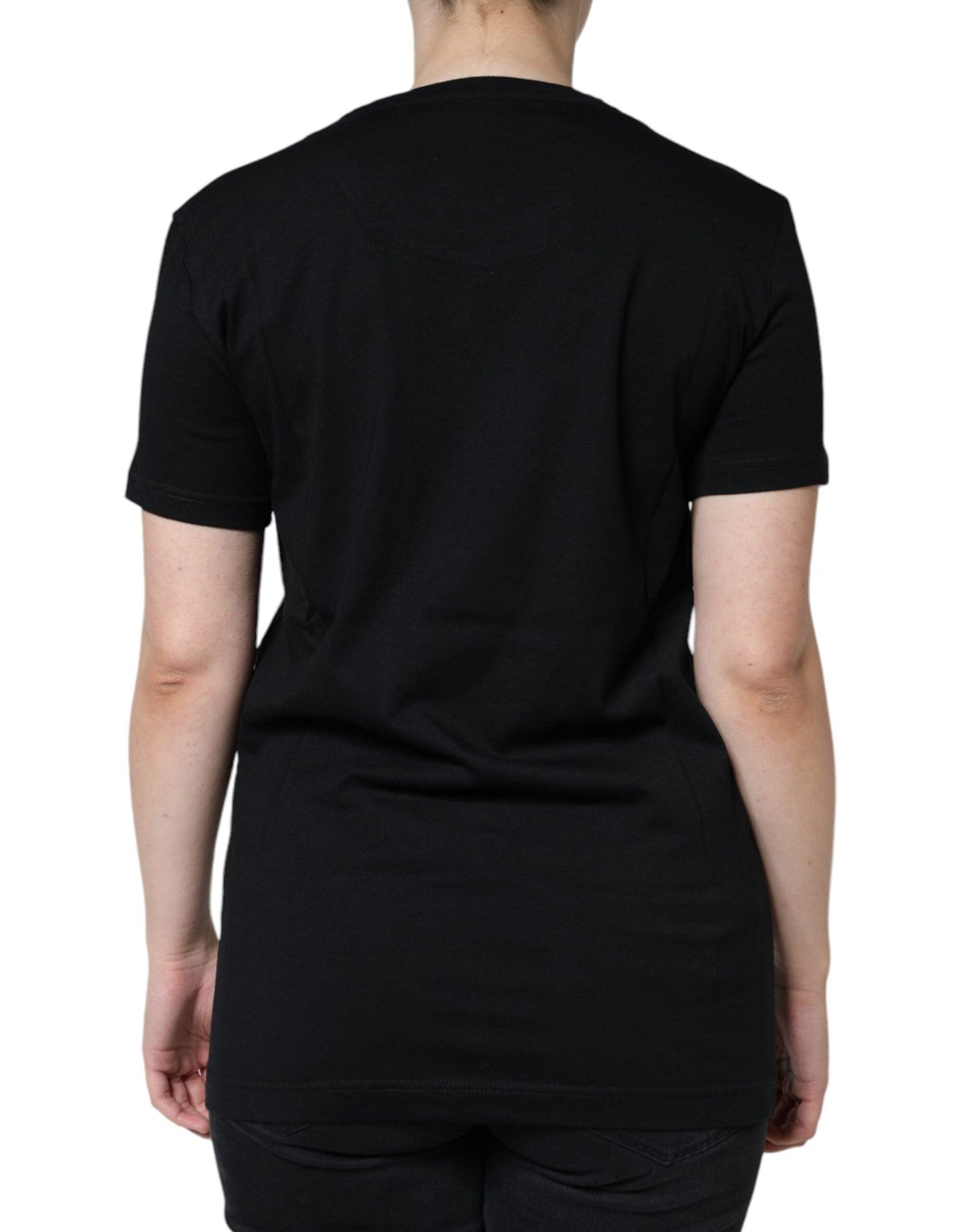 Dolce & Gabbana Black Cotton Crew Neck Short Sleeve T-shirt - Arichezz.store